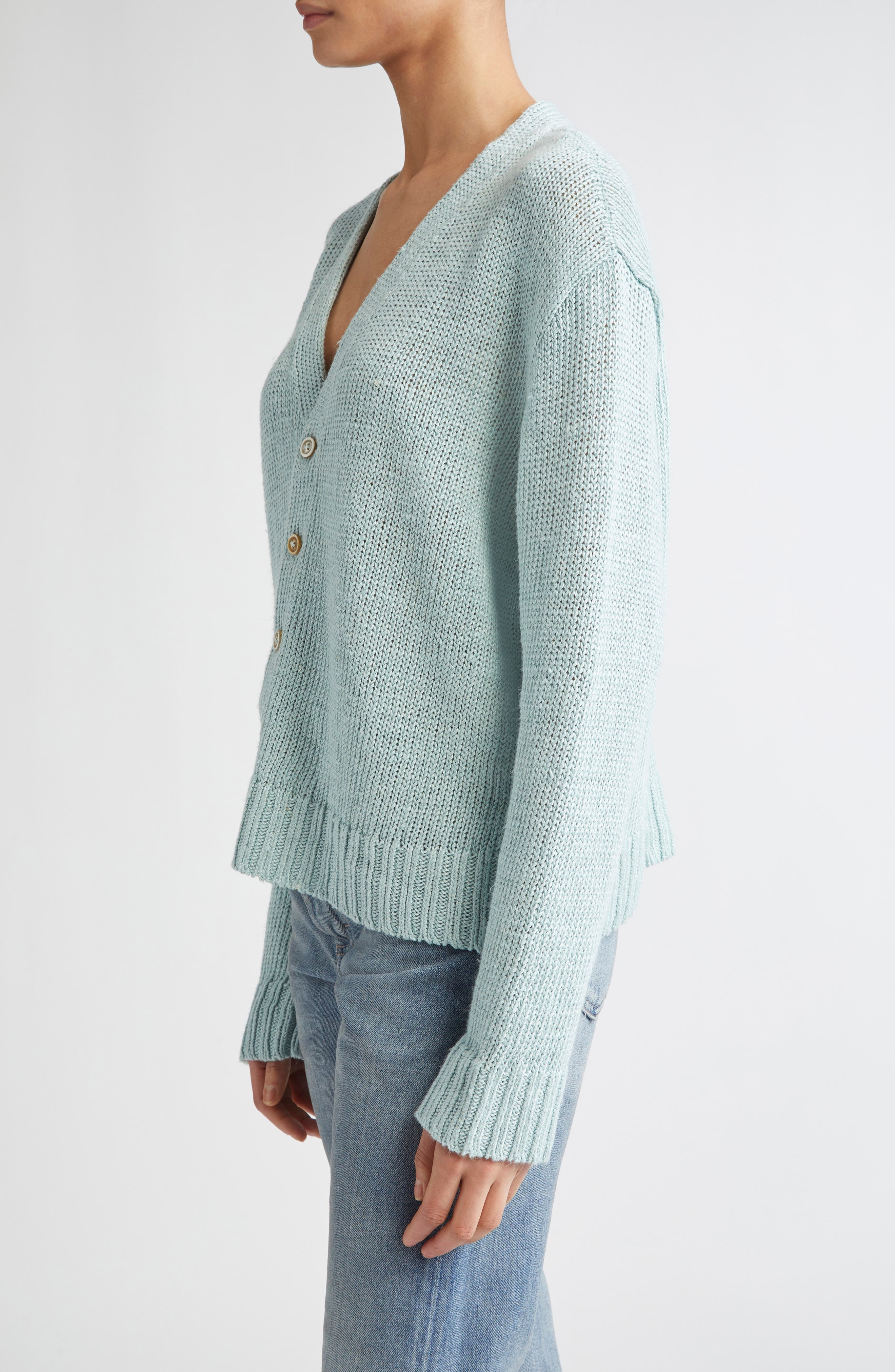 Maison Margiela Gardening Hemp Cardigan in Light Blue at Nordstrom - 4