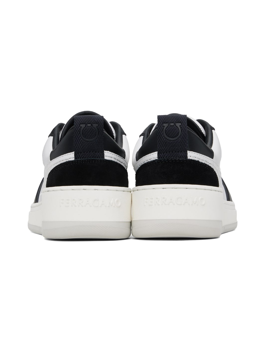 FERRAGAMO Black & White Dennis Sneakers | ssense | REVERSIBLE