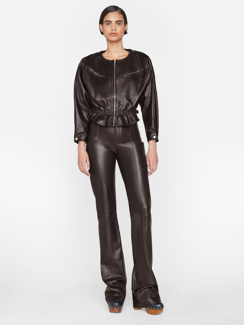Seamed Leather Pant in Espresso 8