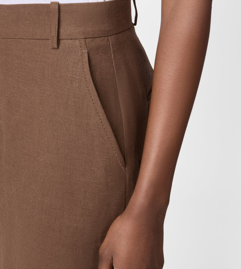 MIDI SKIRT IN LINEN - BROWN 6