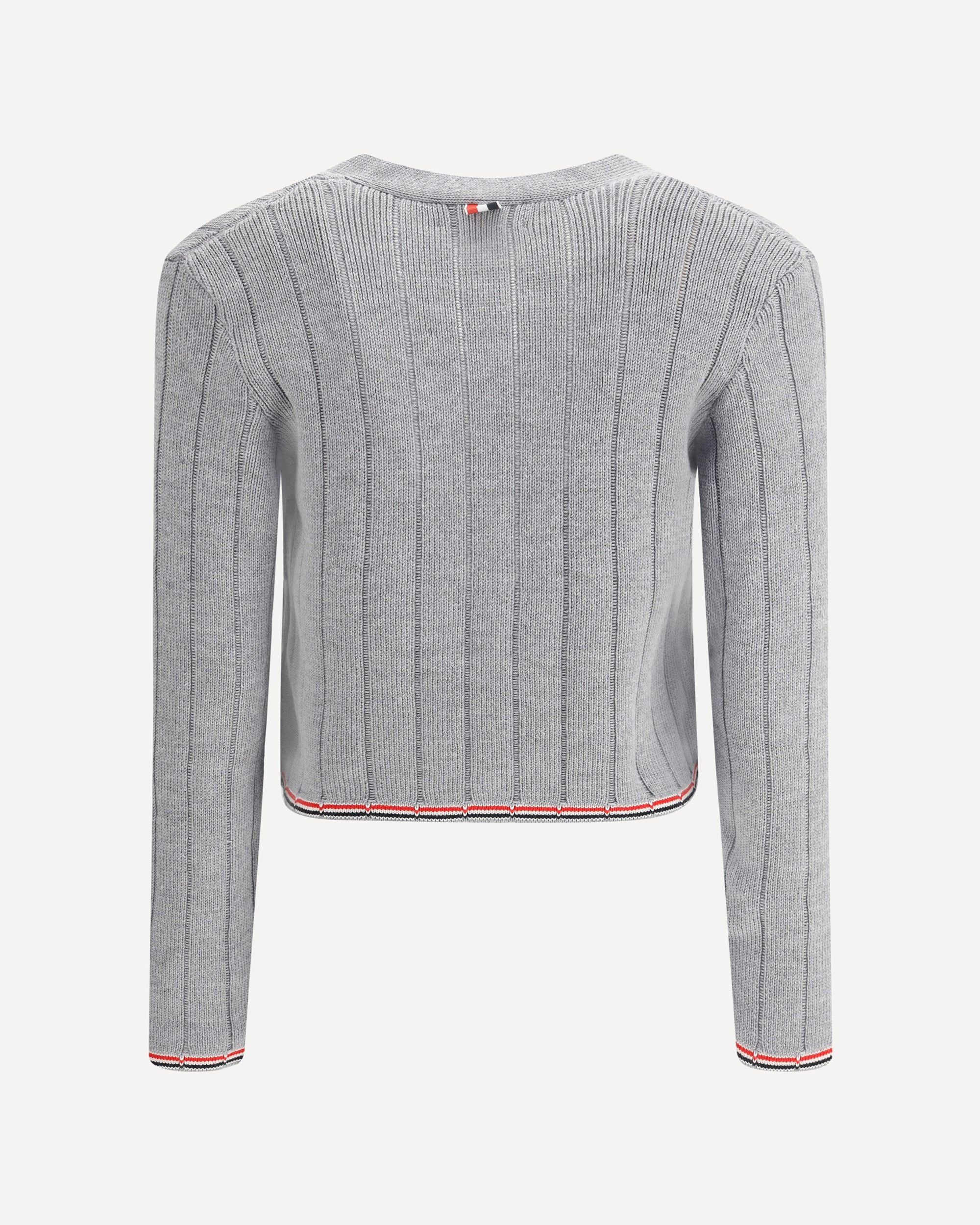 Ladder Full Needle Rib Stitch V Neck Car - 2