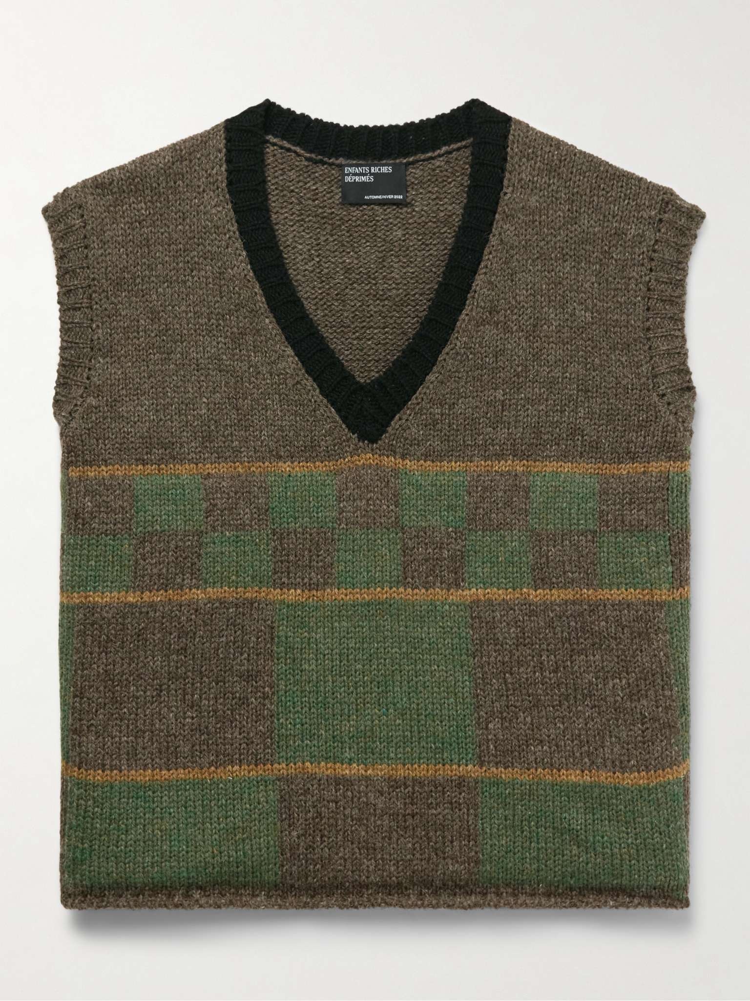Intarsia Wool Vest - 1