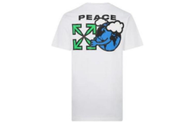 Off-White Off-White Peace Worldwide Over Tee 'White/Green' OMAA038R21JER0080155 outlook