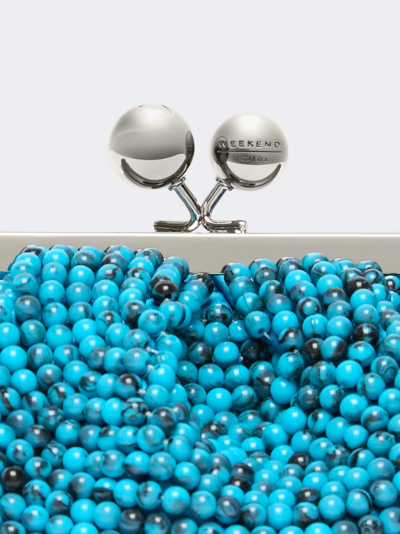 ESCHIMO Small Pasticcino Bag with embroidered resin pearls - TURQUOISE 4