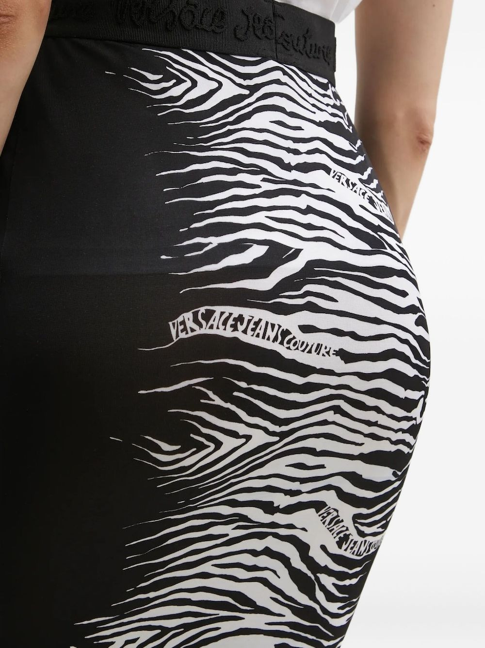zebra-print midi skirt - 3