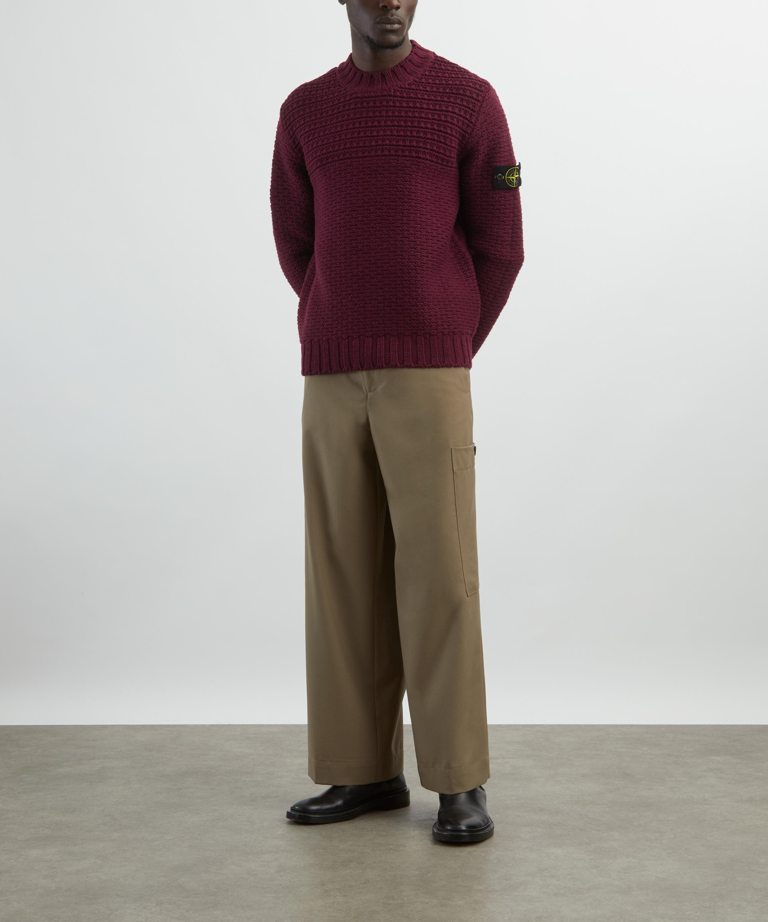 Bordeaux Textured Wool Jumper - 2