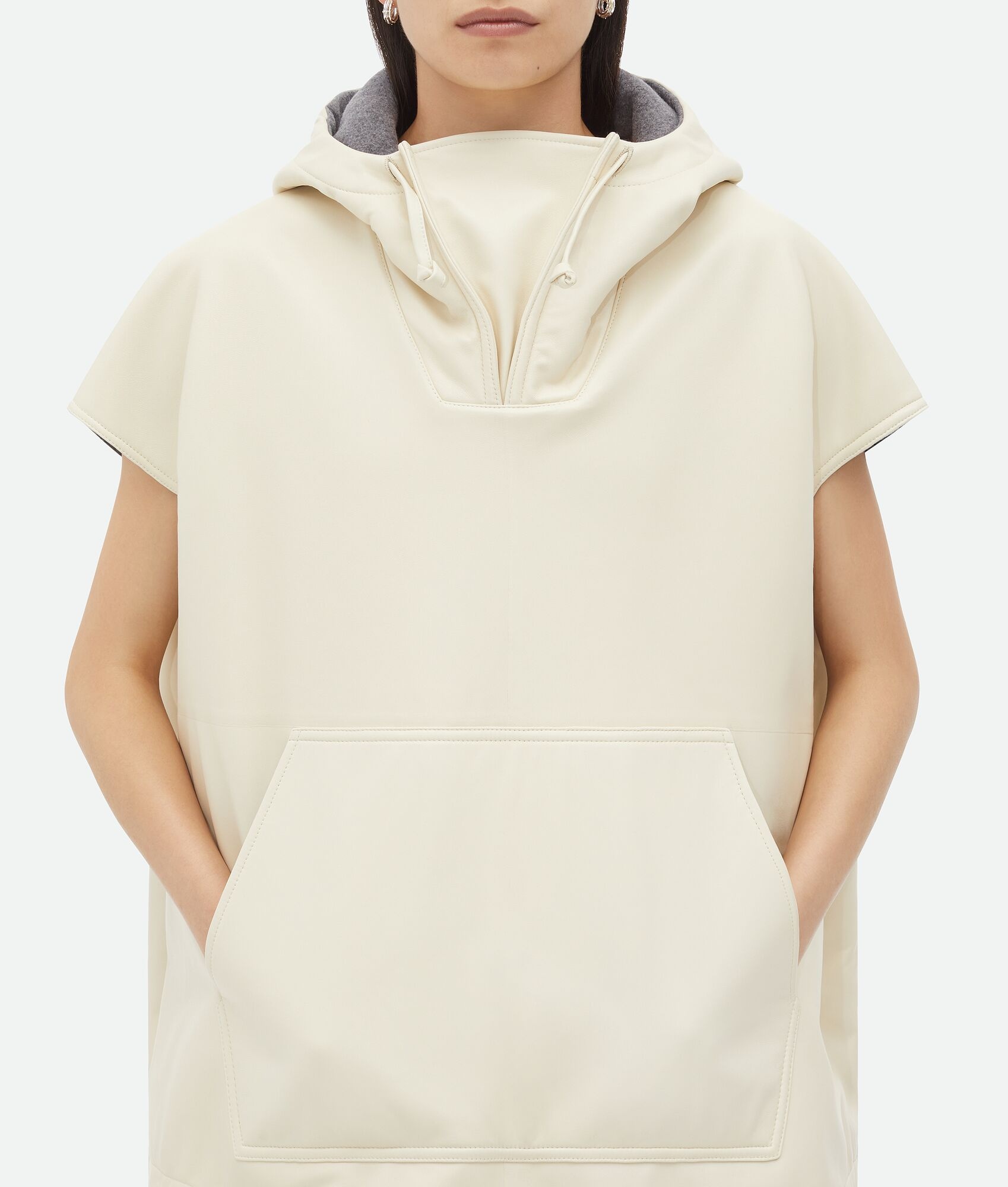 Leather And Wool Sleeveless Jacket - 5