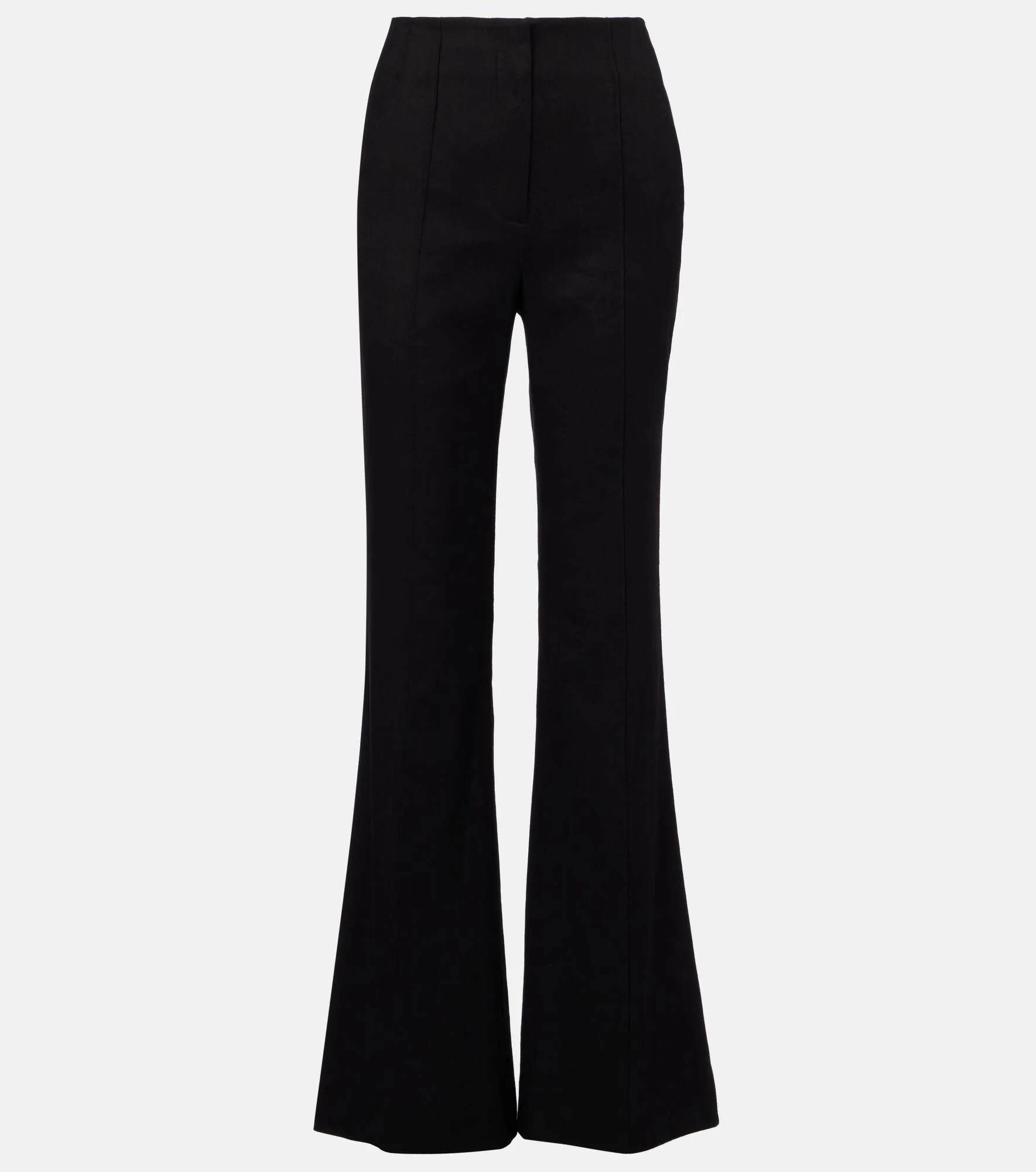 Komi high-rise linen-blend flared pants - 1