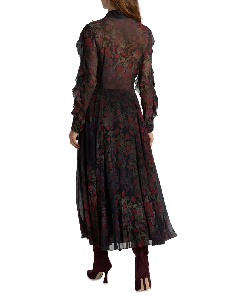Women's Melony Floral Crinkle Chiffon Day Dress - Black Crimson Multi 5