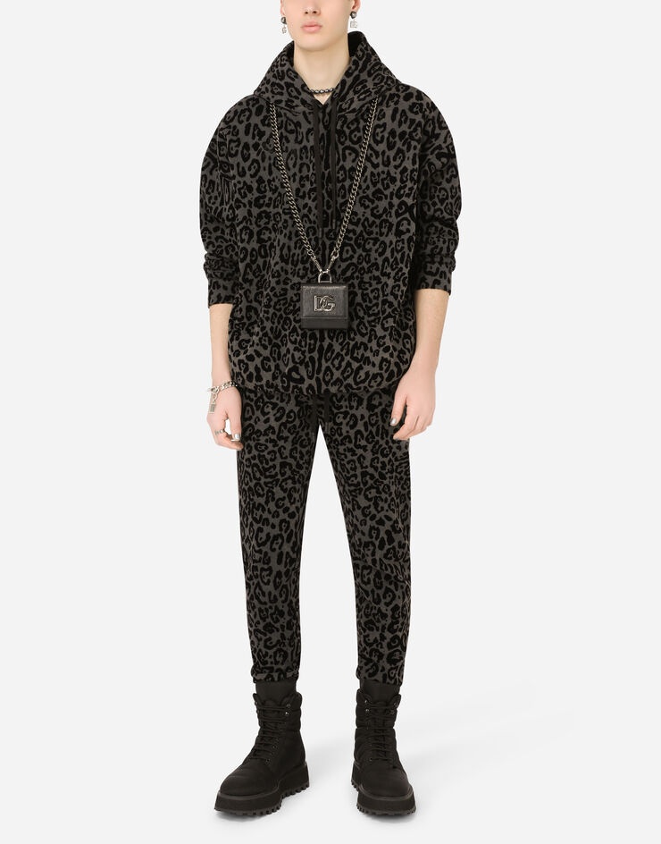 Jogging pants with flocked leopard print - 6