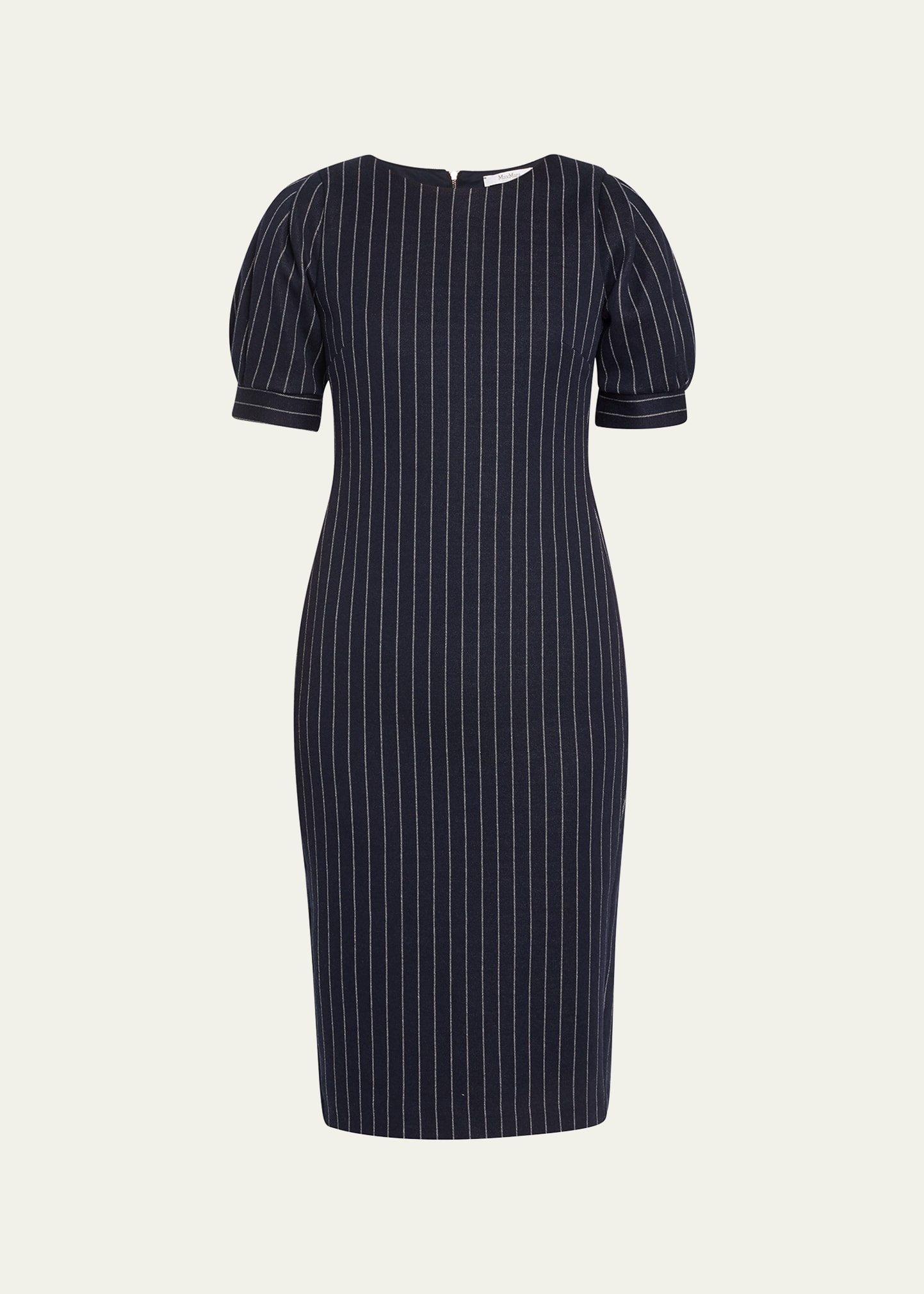 Tunica Striped Puff-Sleeve Midi Dress - 1