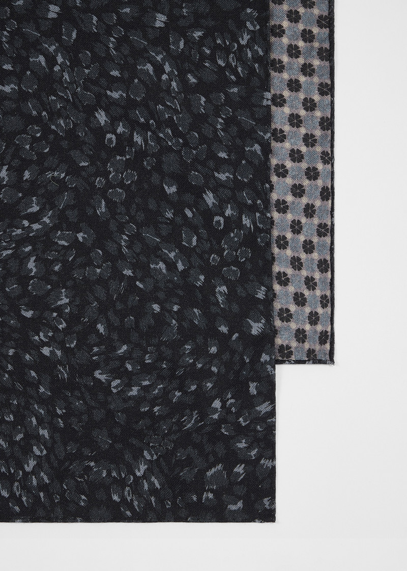 Paul Smith Dark Blue Wool-Blend Leopard Scarf outlook