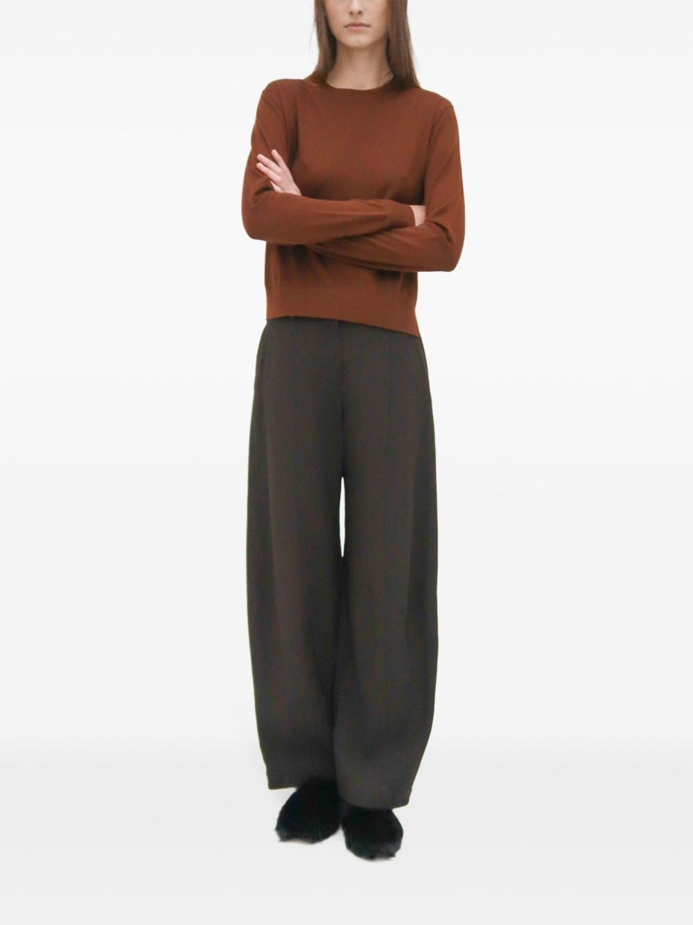 straight-leg twill trousers - 2