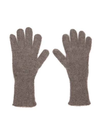 Raf Simons Taupe Mohair Gloves outlook