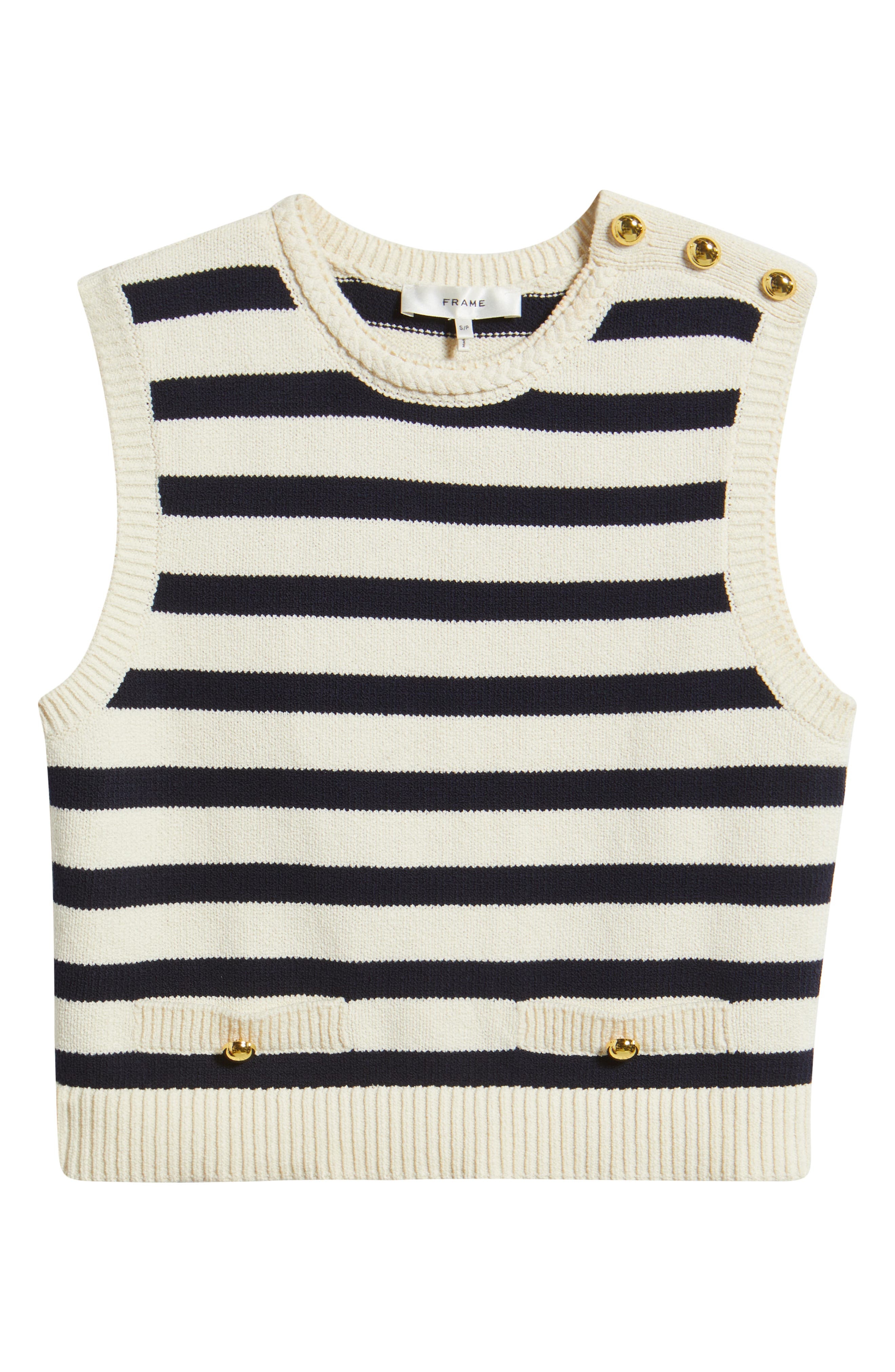 FRAME The Harbor Sleeveless Sweater in Navy Multi at Nordstrom - 5