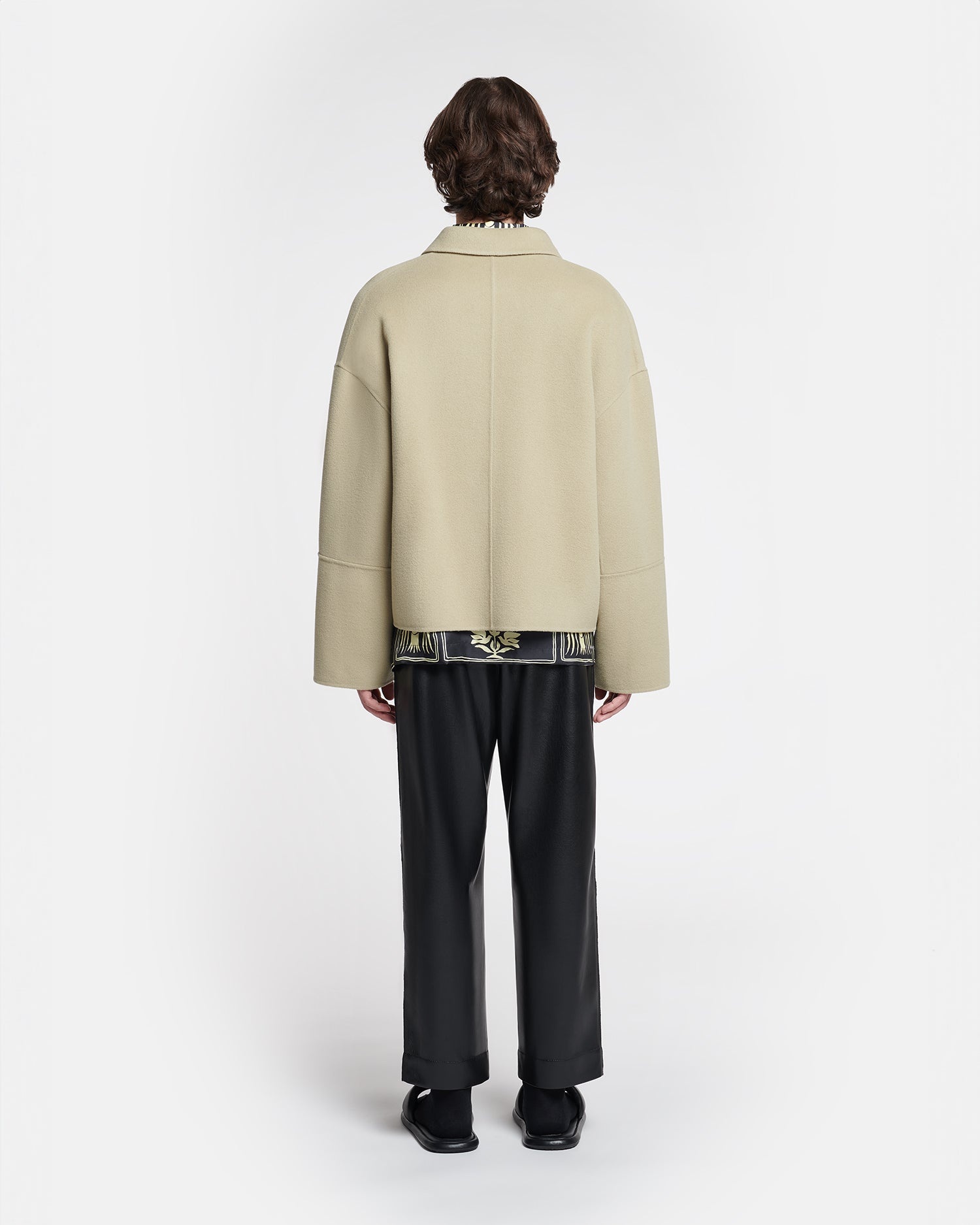 Double Wool And Silk Blend Jacket - 5