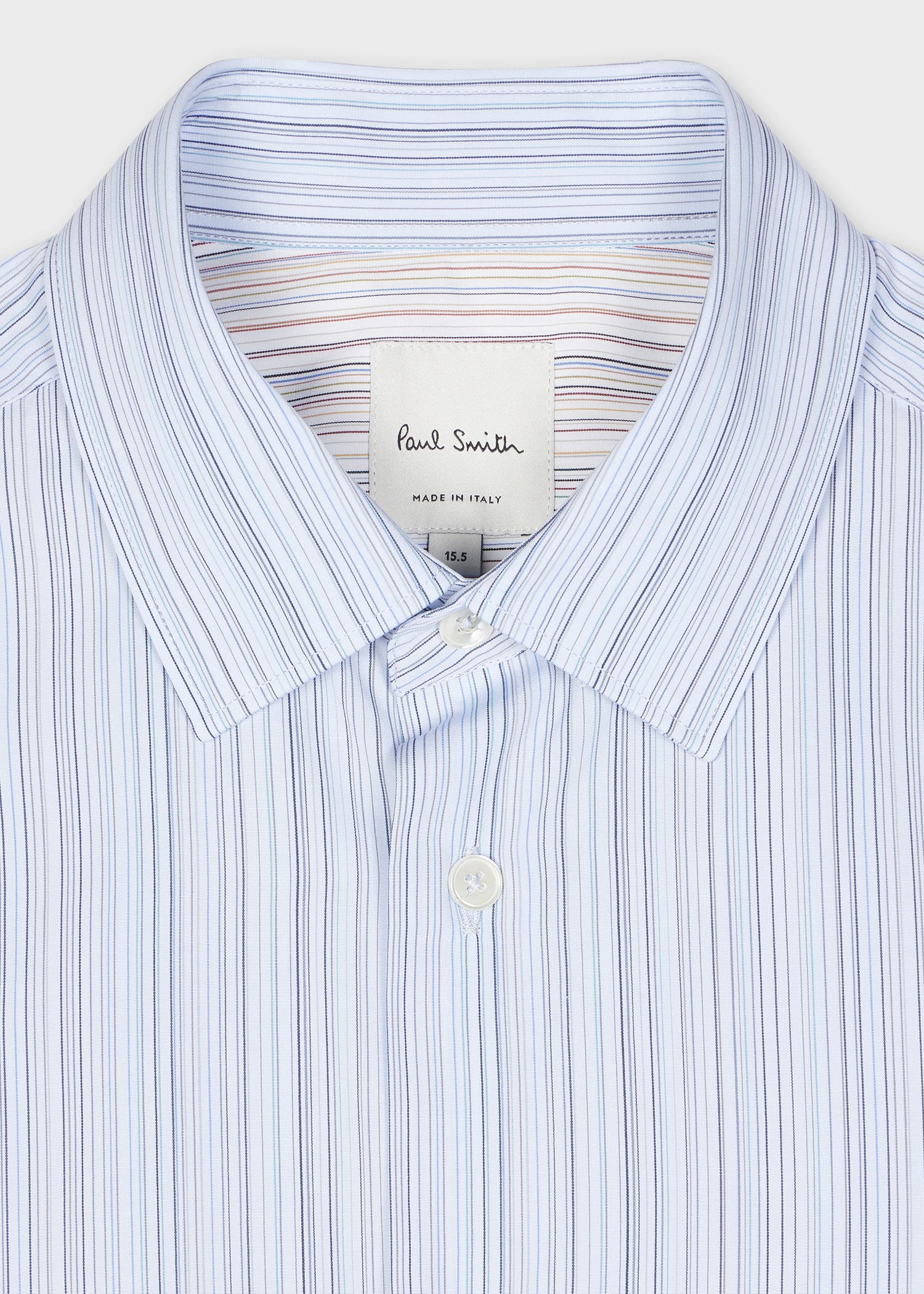 Tailored-Fit Blue Subtle Stripe Cotton Shirt - 4