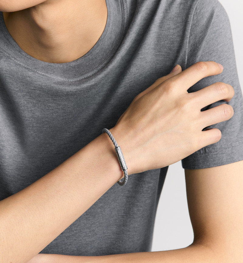 Dior Cannage Braided Leather Bracelet outlook