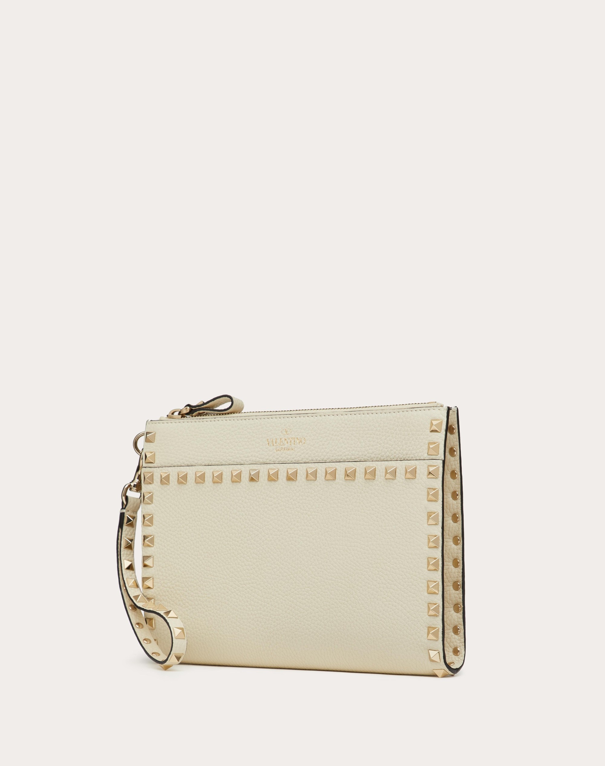 ROCKSTUD GRAINY CALFSKIN POUCH - 4
