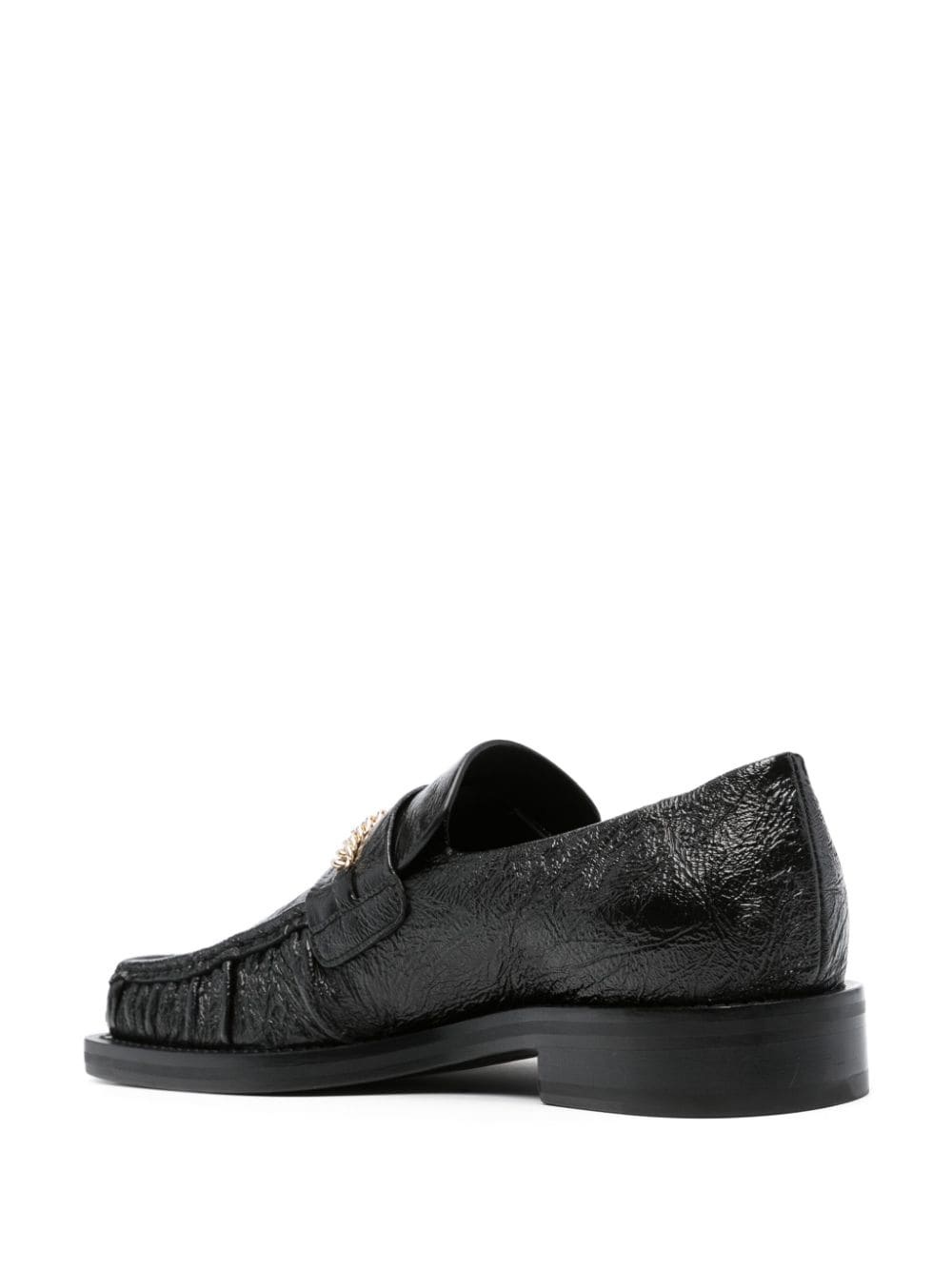 chain-detail leather loafers - 3