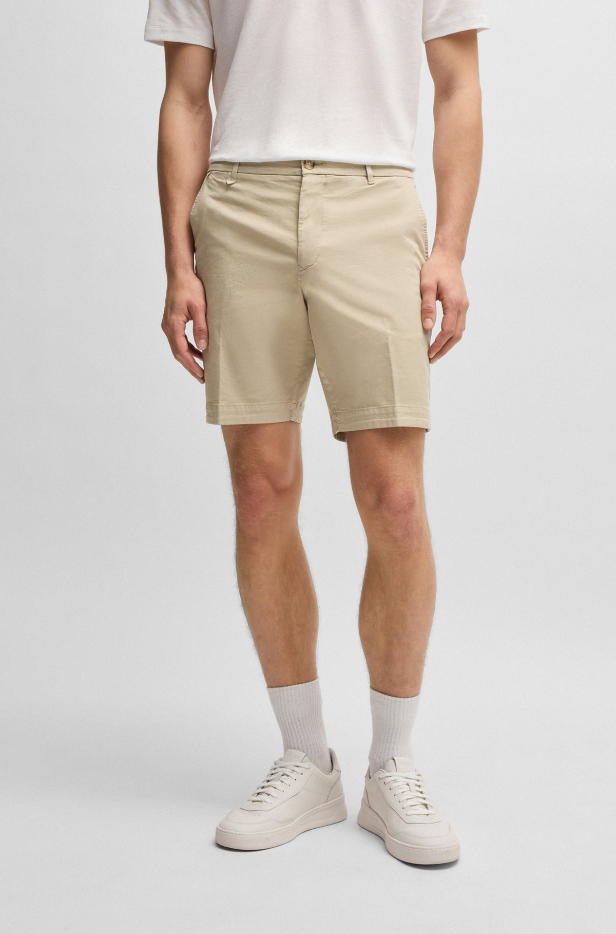 SLIM-FIT SHORTS IN STRETCH-COTTON TWILL - 2