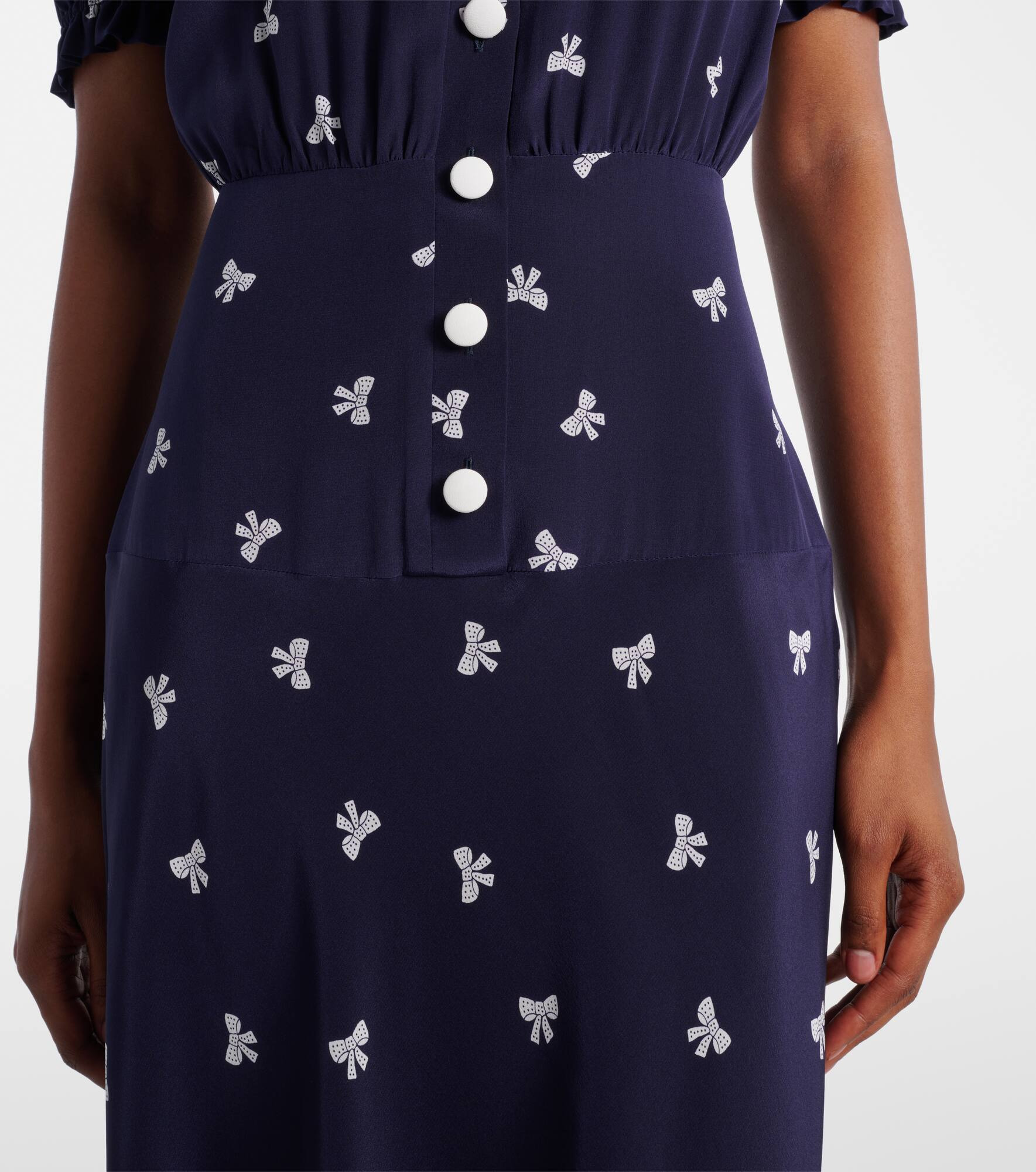 Printed silk midi dress - 5