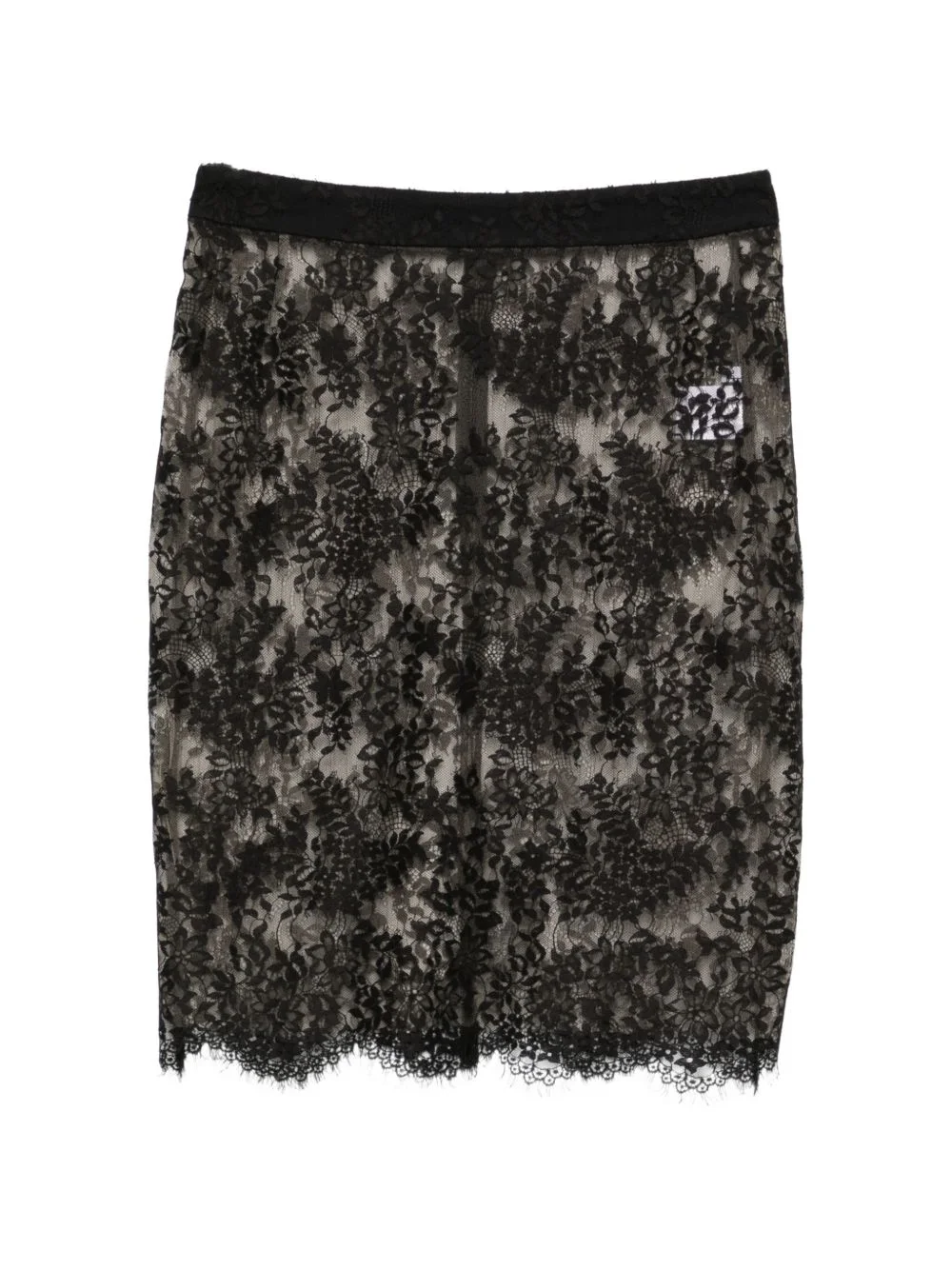 lace scalloped-edge skirt - 1