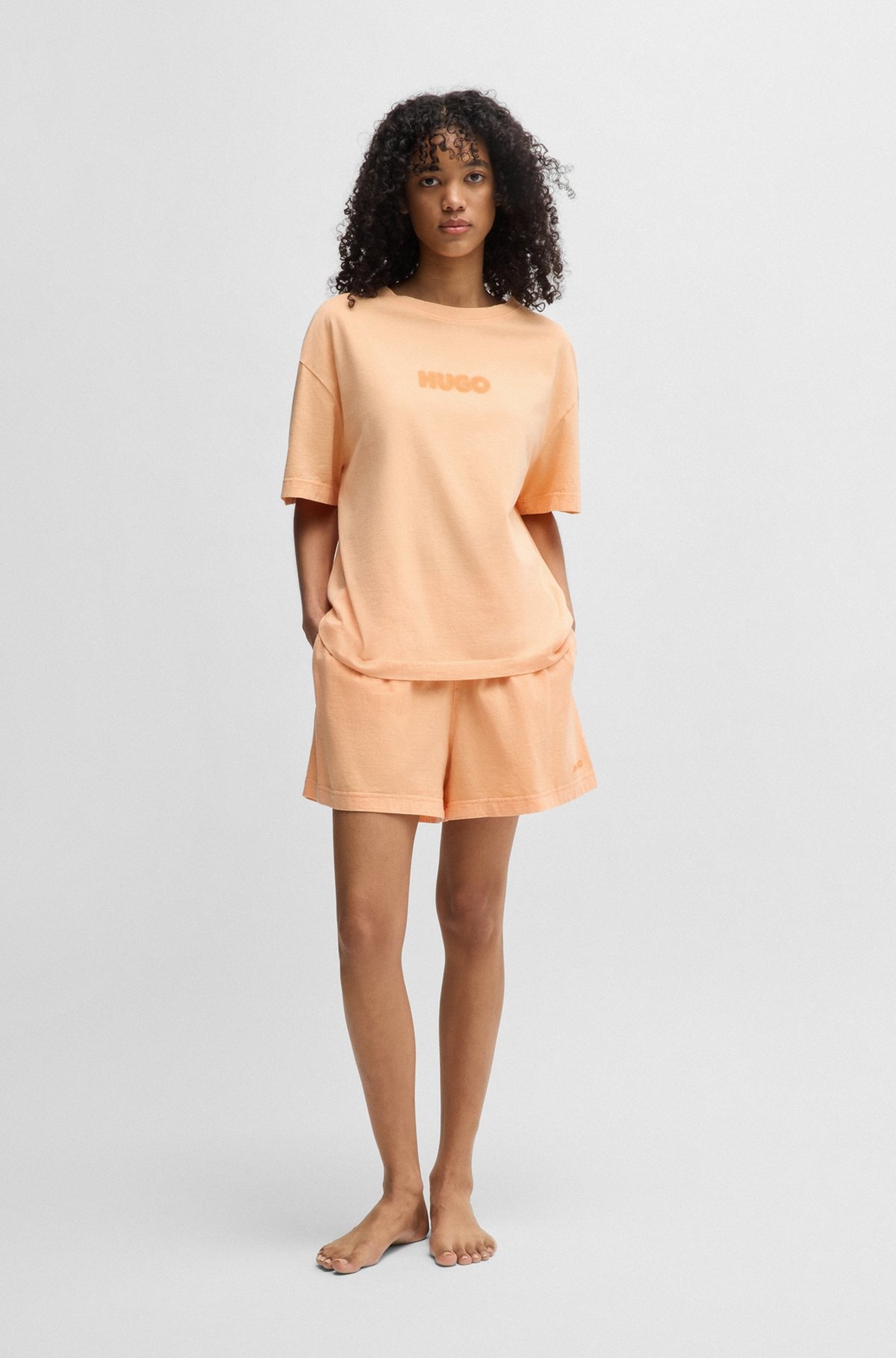 RELAXED-FIT PRINTED PAJAMAS IN COTTON WITH BLURRED LOGOS - 2