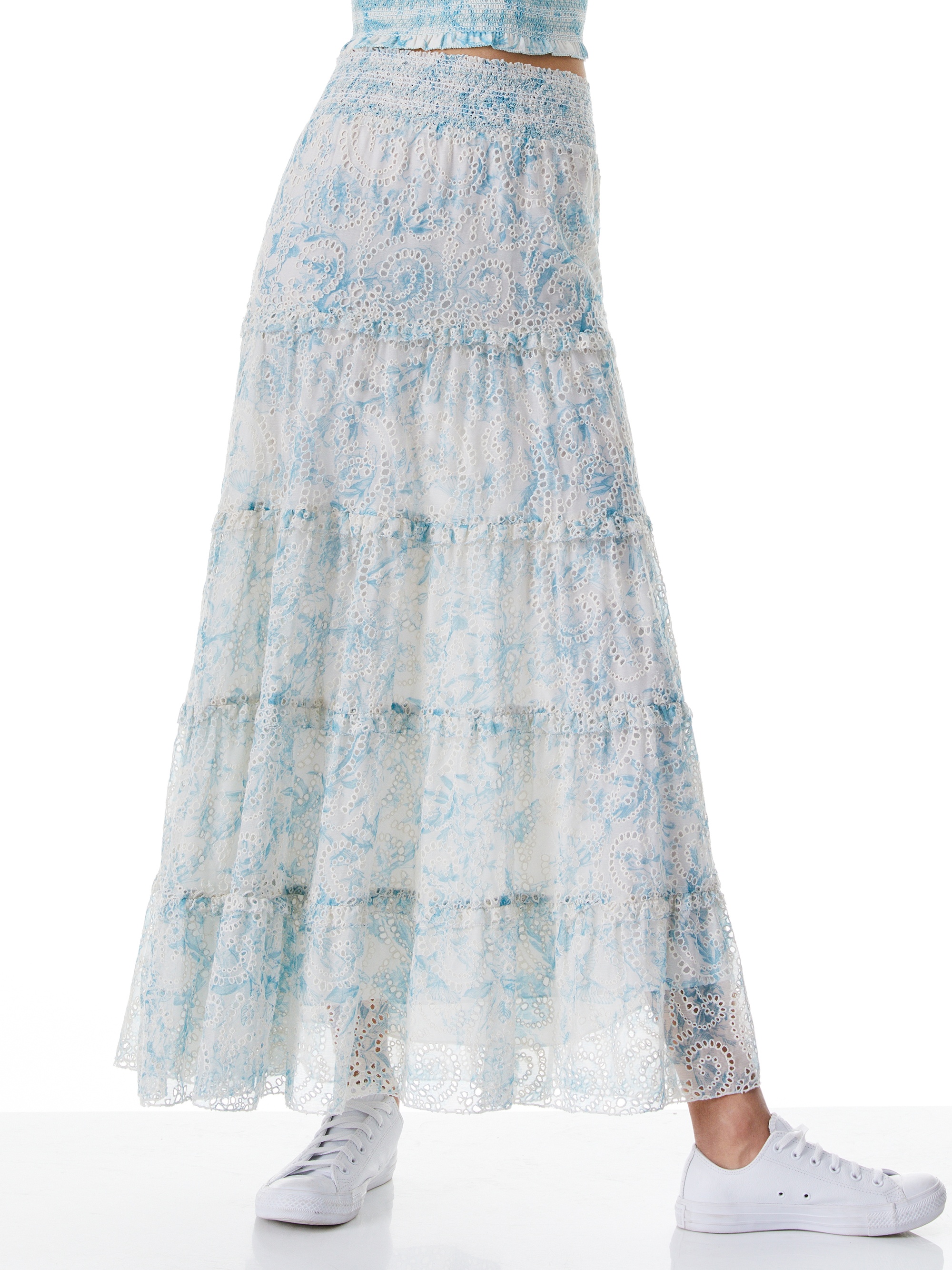 AISHA PANEL RUFFLED MAXI SKIRT - 2