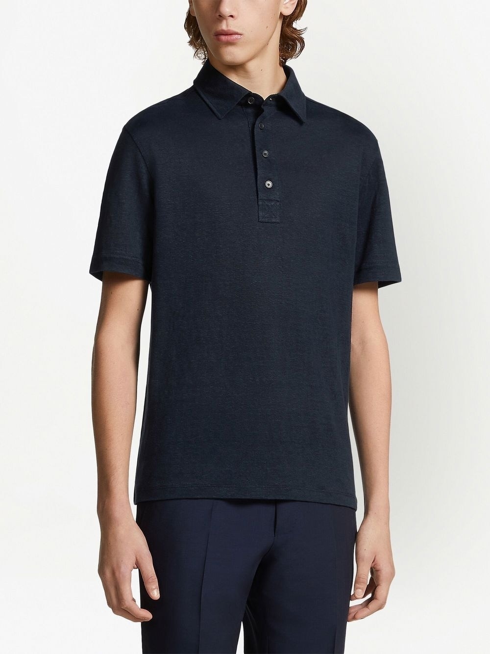 Pure Linen short-sleeve polo shirt - 3