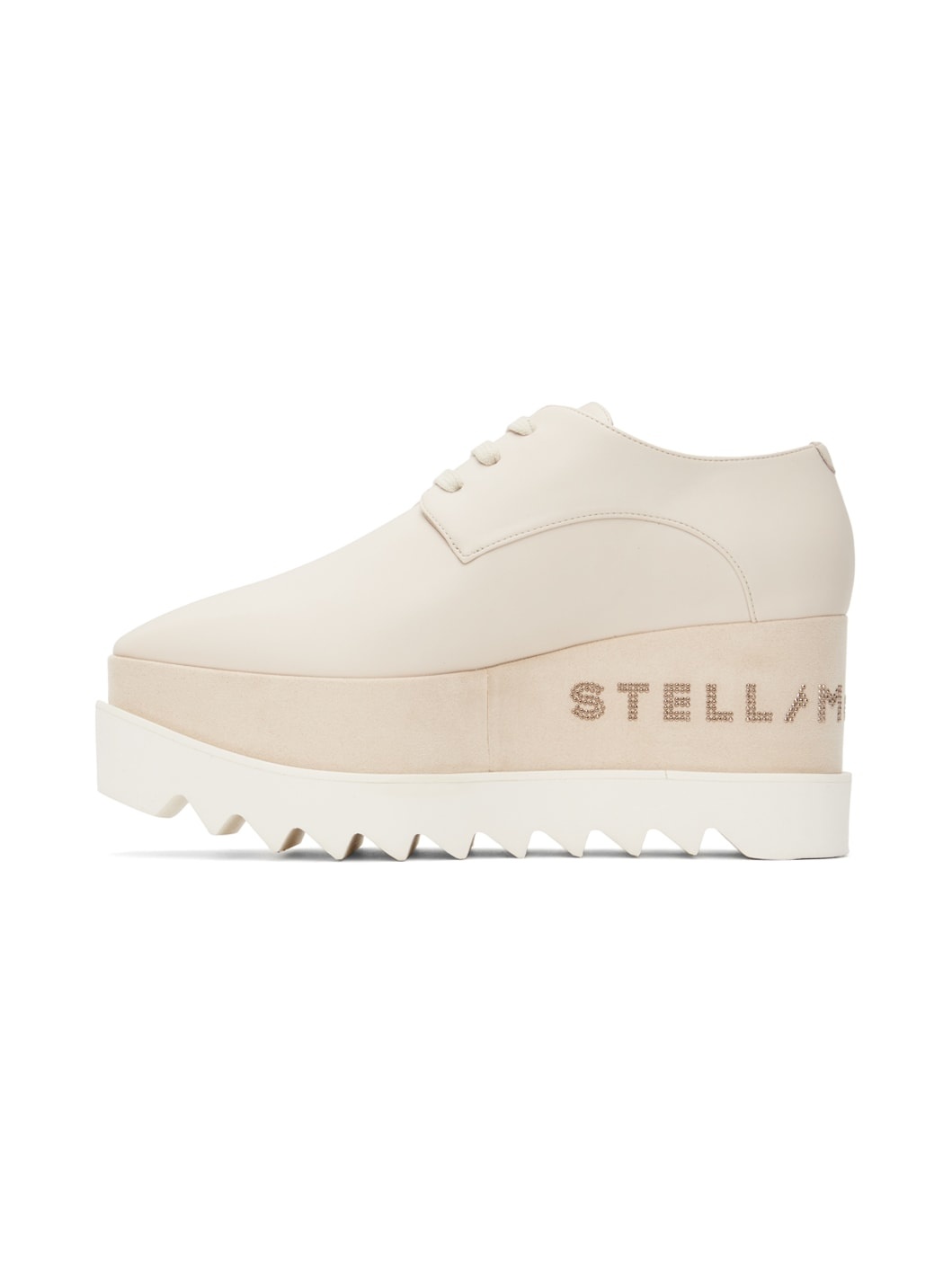 Beige Elyse Logo Platforms Derbys - 3