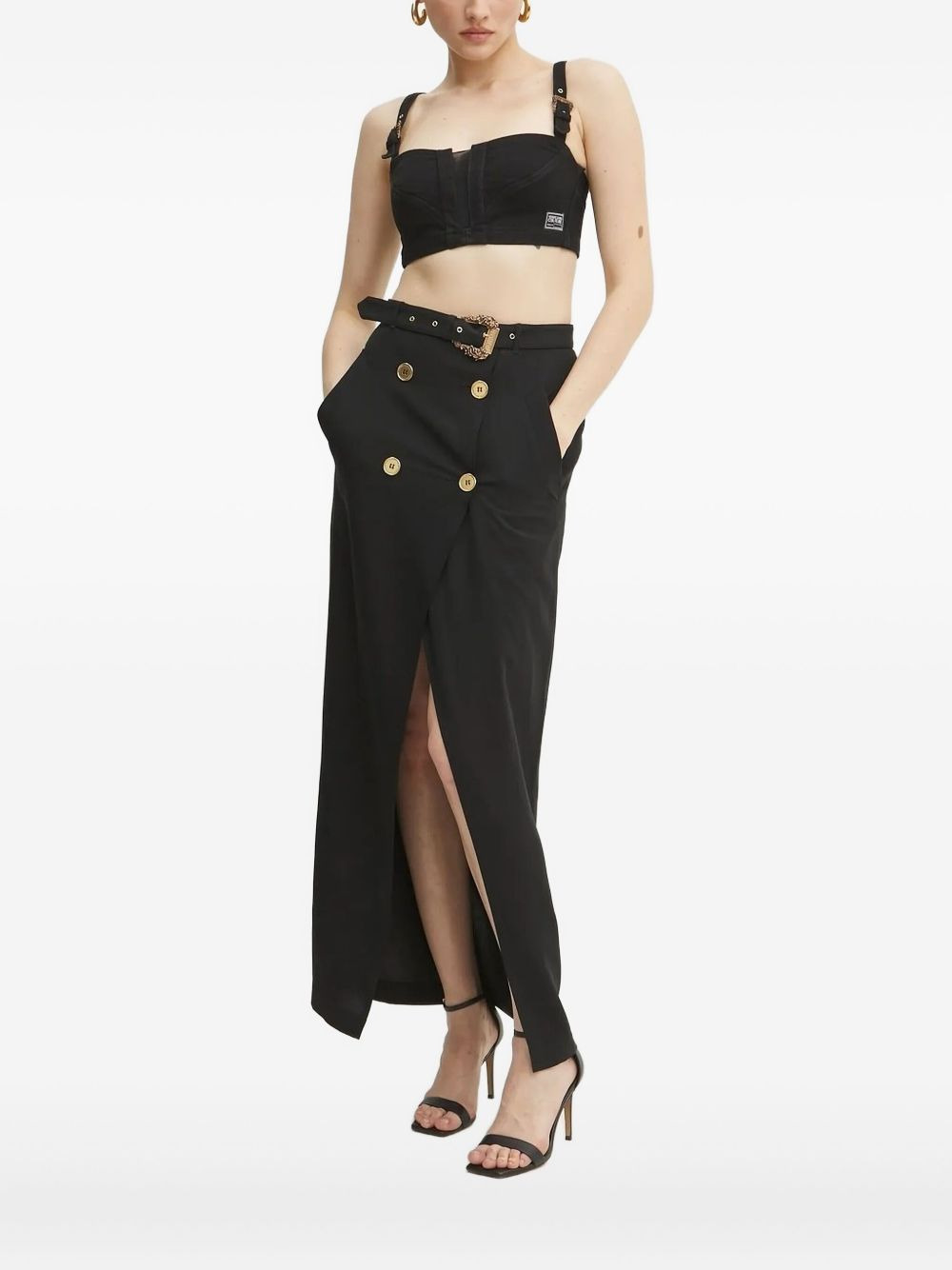 buckle-strap bustier top - 2