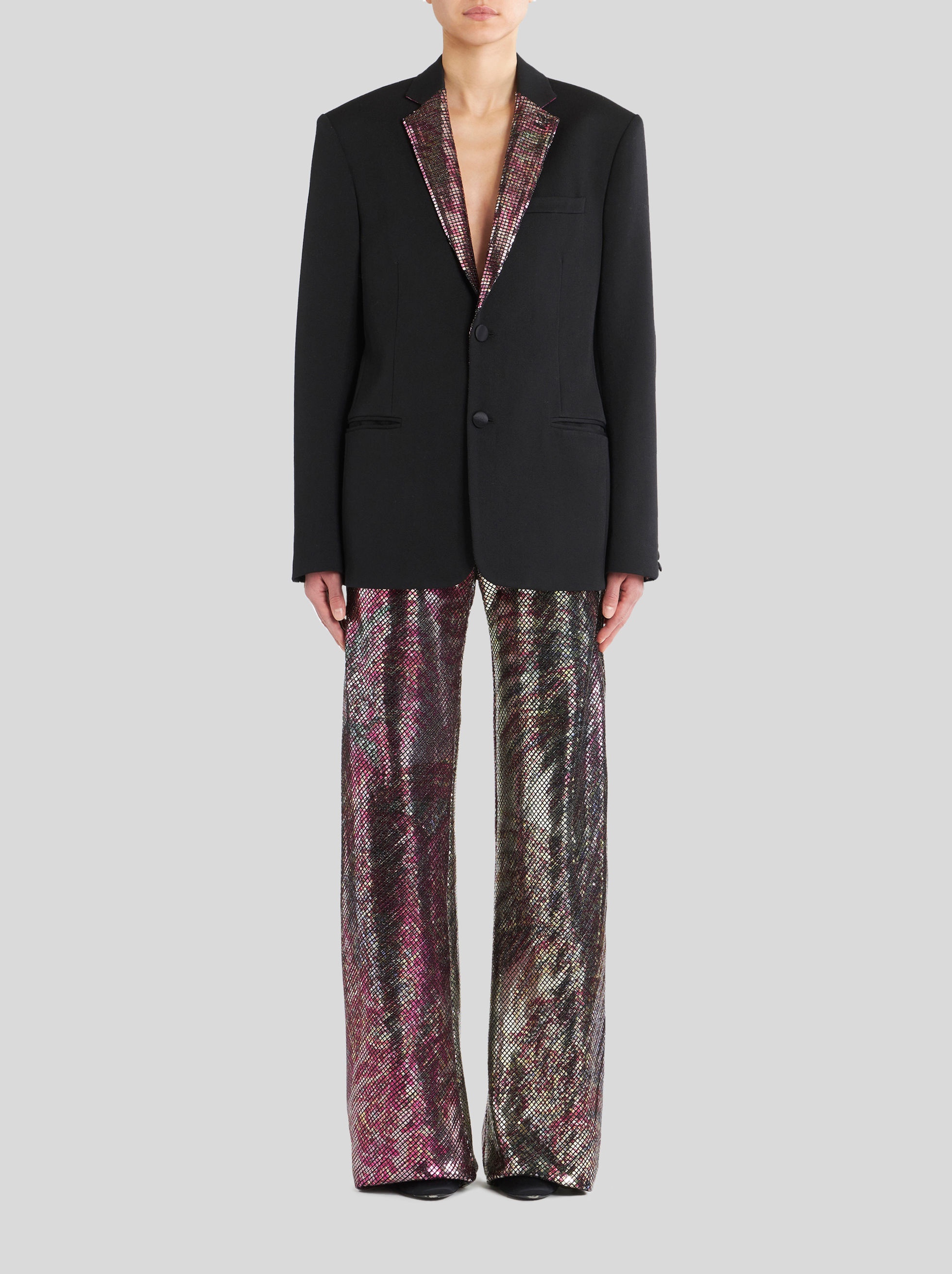 WOOL JACKET WITH PRINTED MICRO PLATES - 3