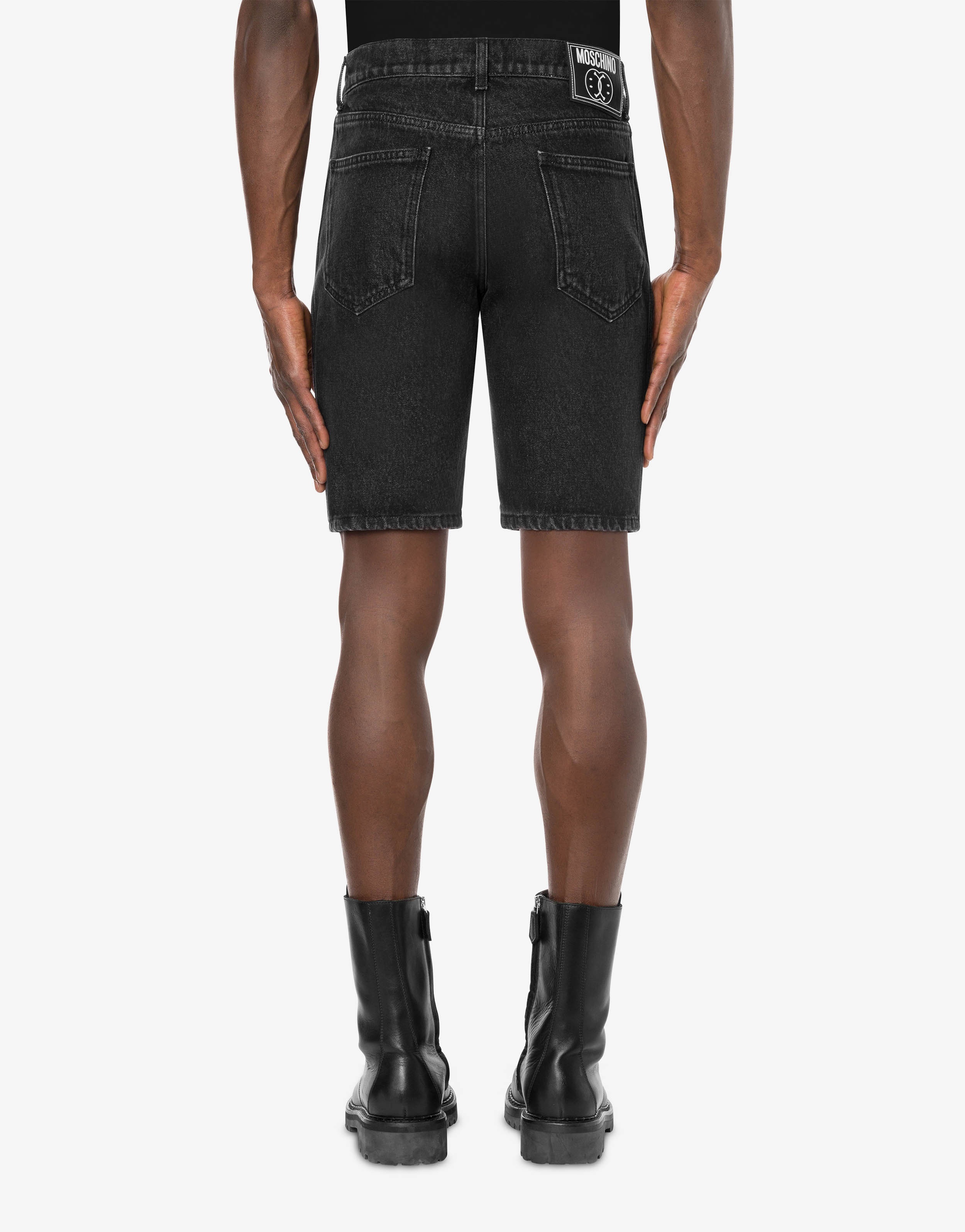 DOUBLE SMILEY®LABEL ORGANIC DENIM BERMUDA SHORTS - 3