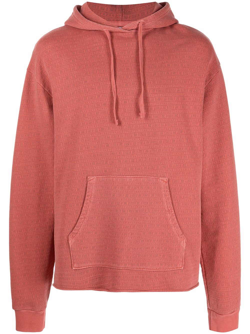 raw edge jacquard Terry hoodie - 1