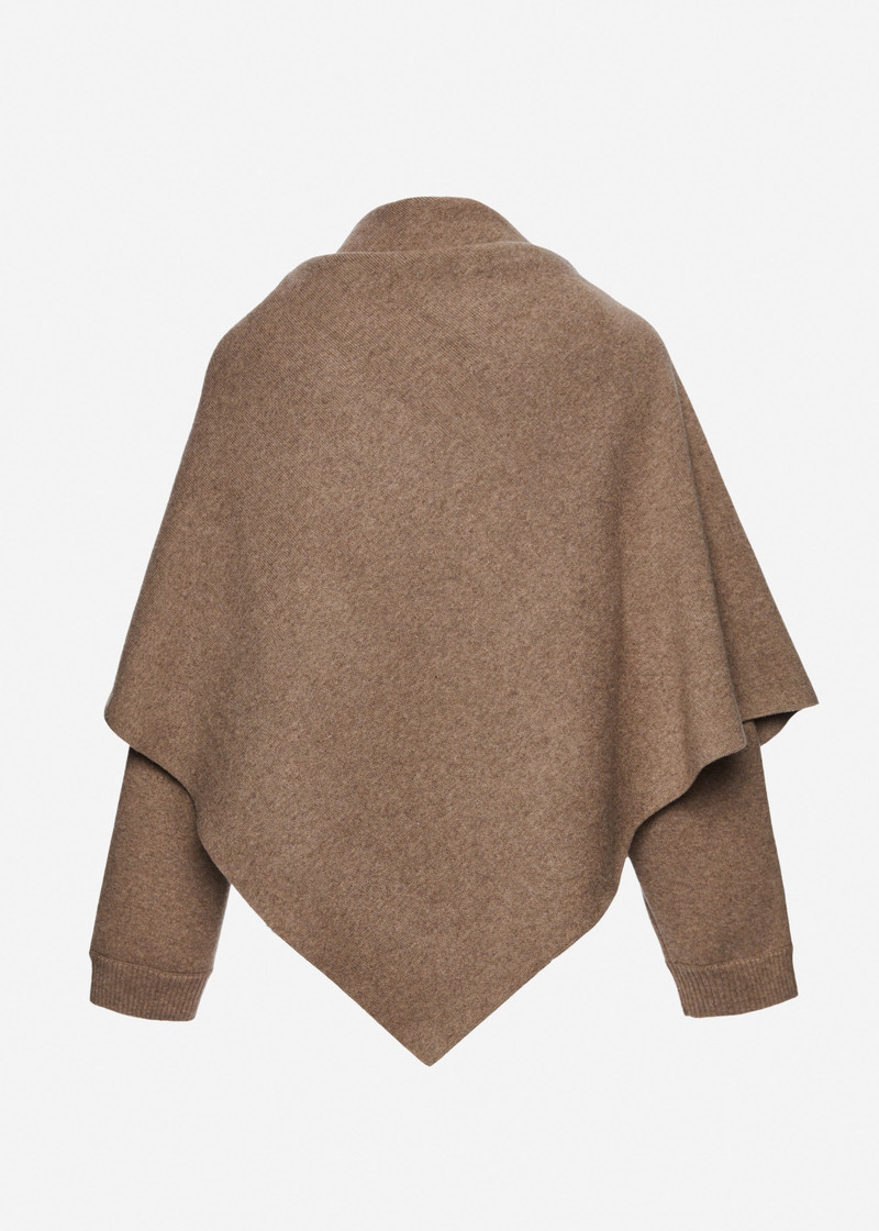 Poncho sweater in beige 2