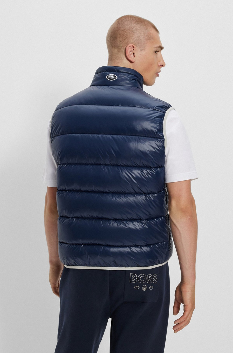 BOSS X NFL WATER-REPELLENT PADDED GILET WITH COLLABORATIVE BRANDING 4