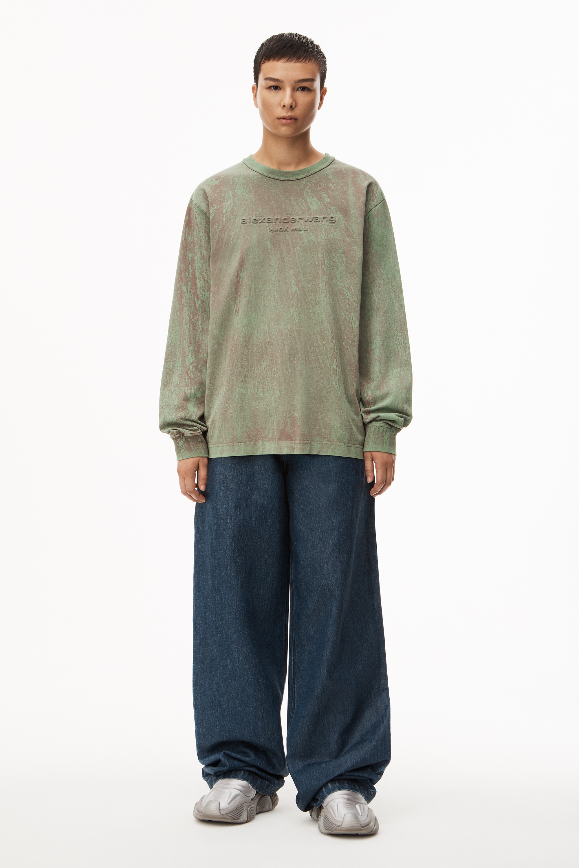 PLASTER DYED LONG SLEEVE IN COMPACT JERSEY - 6