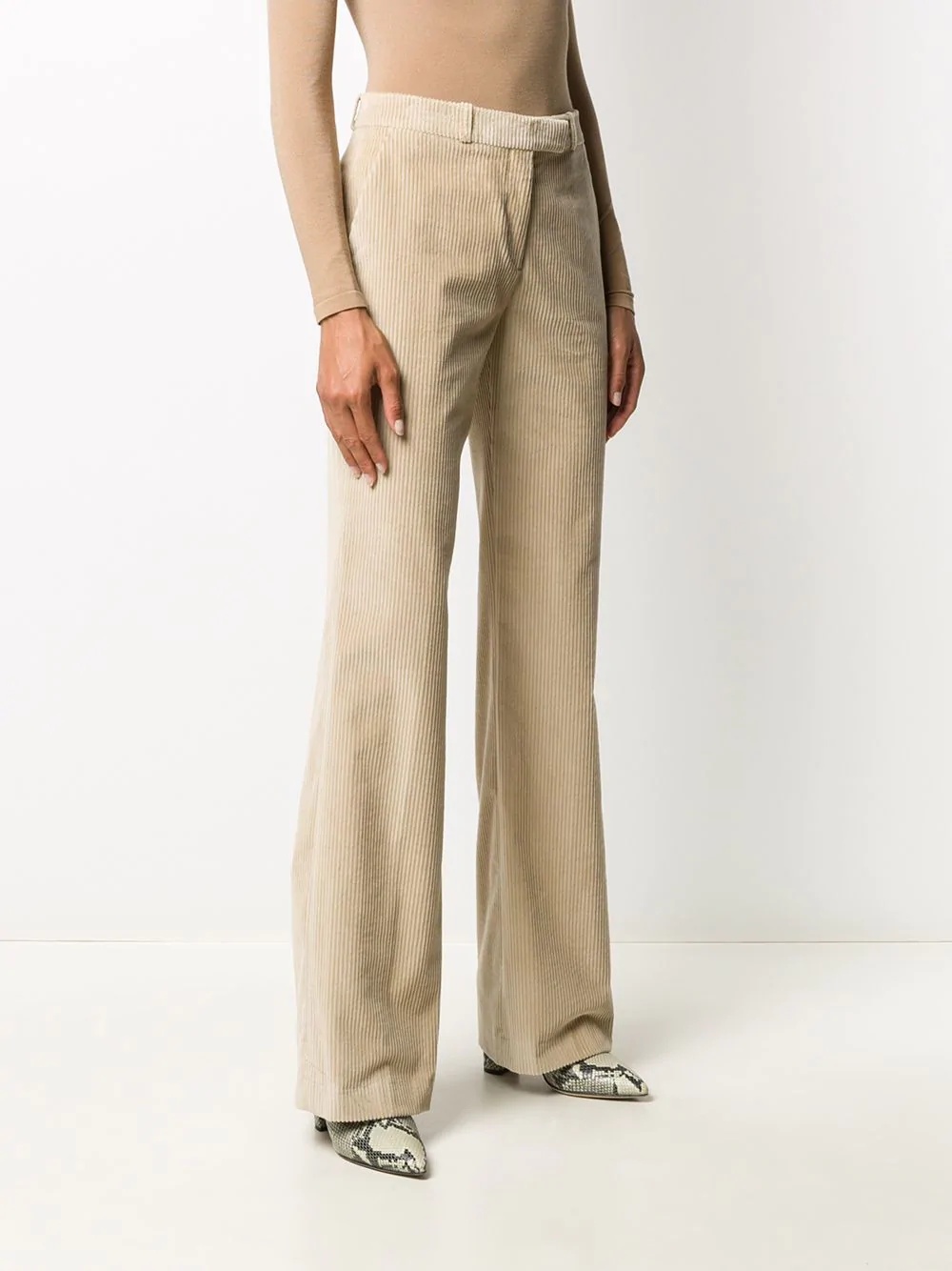 ribbed bootcut trousers - 3