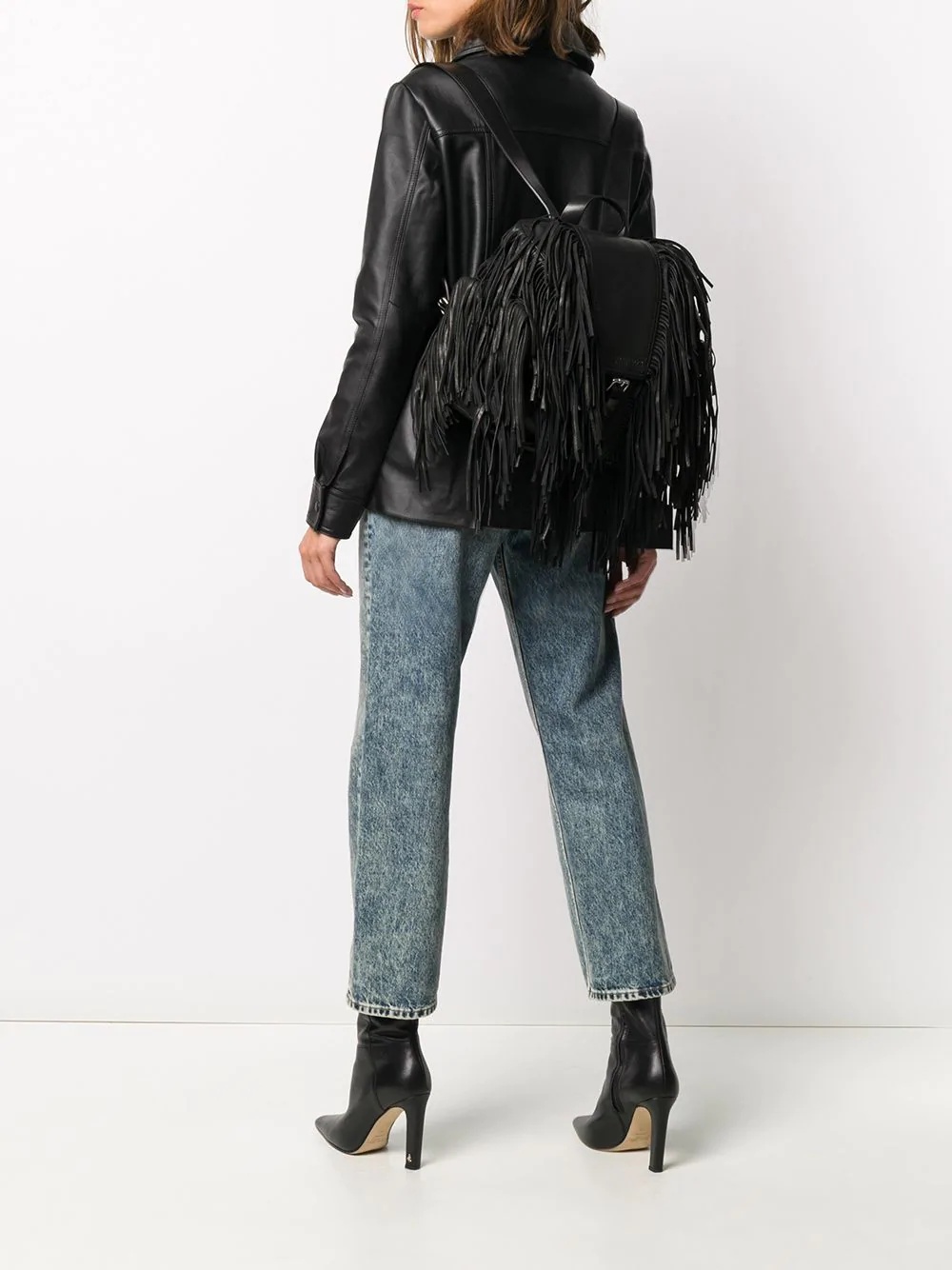 fringe detail backpack - 2