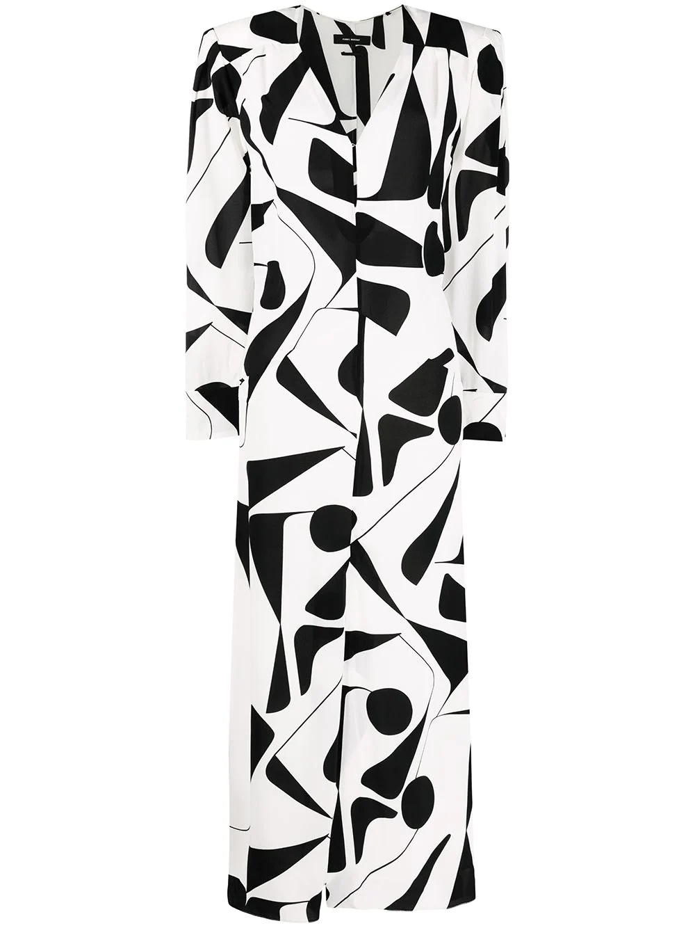 abstract-print silk dress - 1