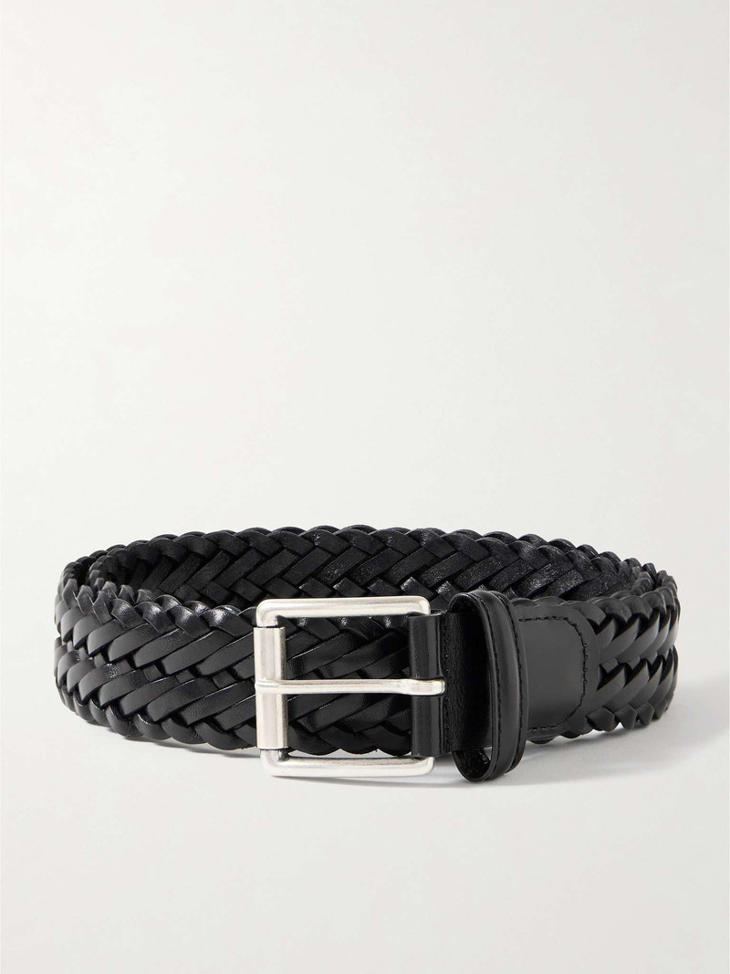 3.5cm Woven Leather Belt - 1