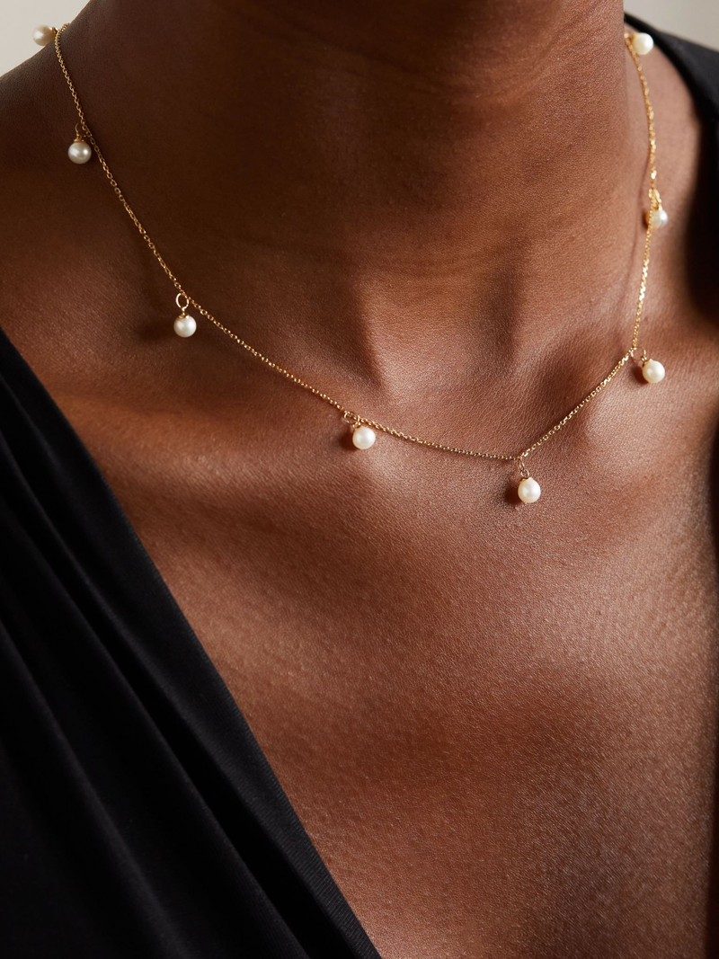 MATEO 14-karat gold pearl necklace White outlook
