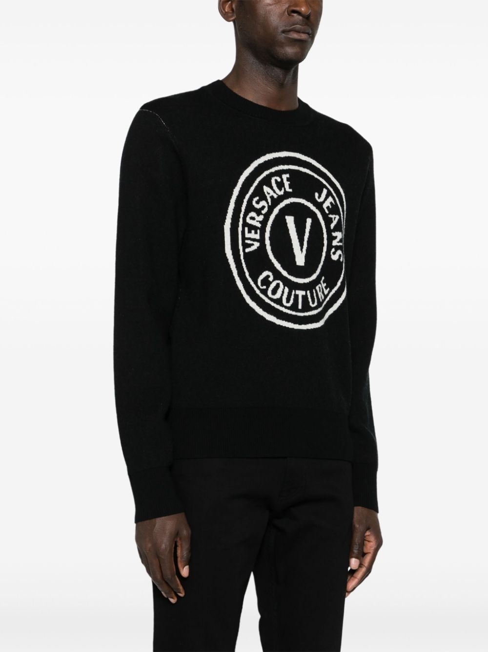 V-Emblem wool jumper - 3