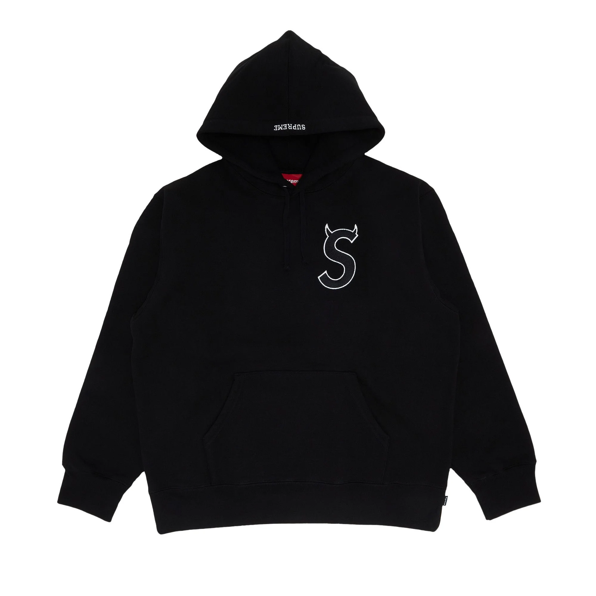 Supreme S Logo Hooded Sweatshirt 'Black' - 1