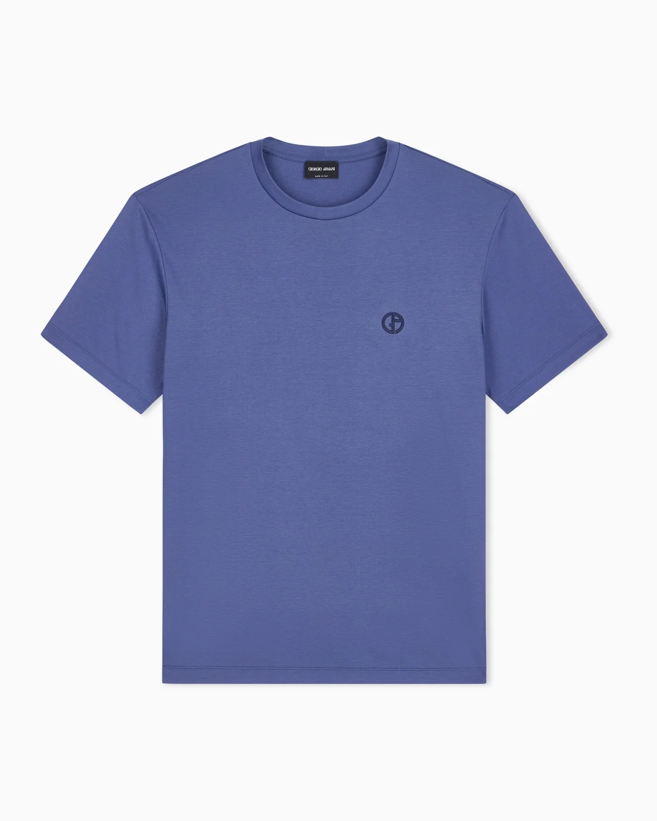 SHORT-SLEEVE COTTON INTERLOCK T-SHIRT WITH LOGO - 1