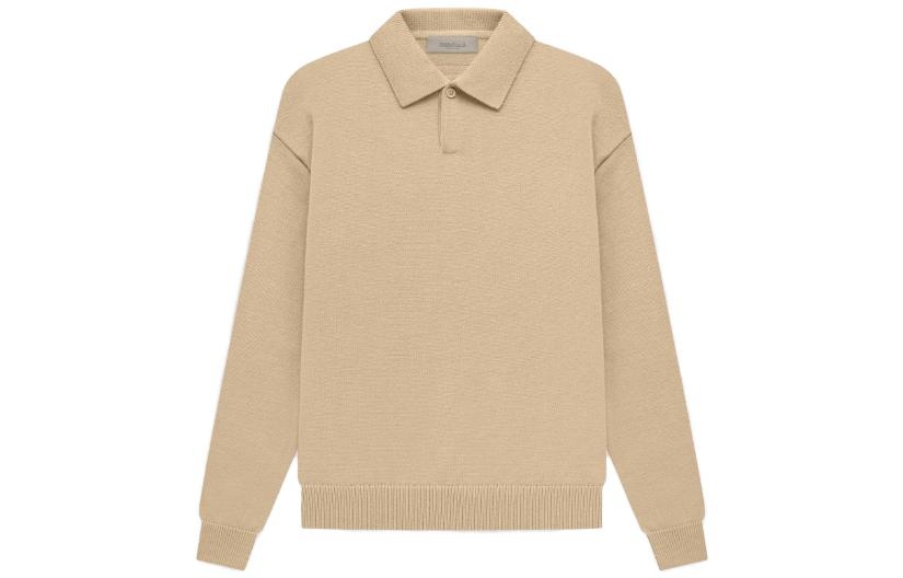 Fear of God Essentials SS23 Knit Long Sleeve Polo Shirt 'Sand' FOG-SS23-041 - 2