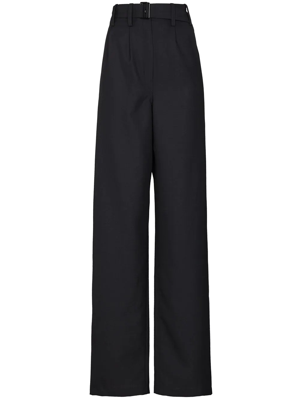 belted-waist wide-leg trousers - 1