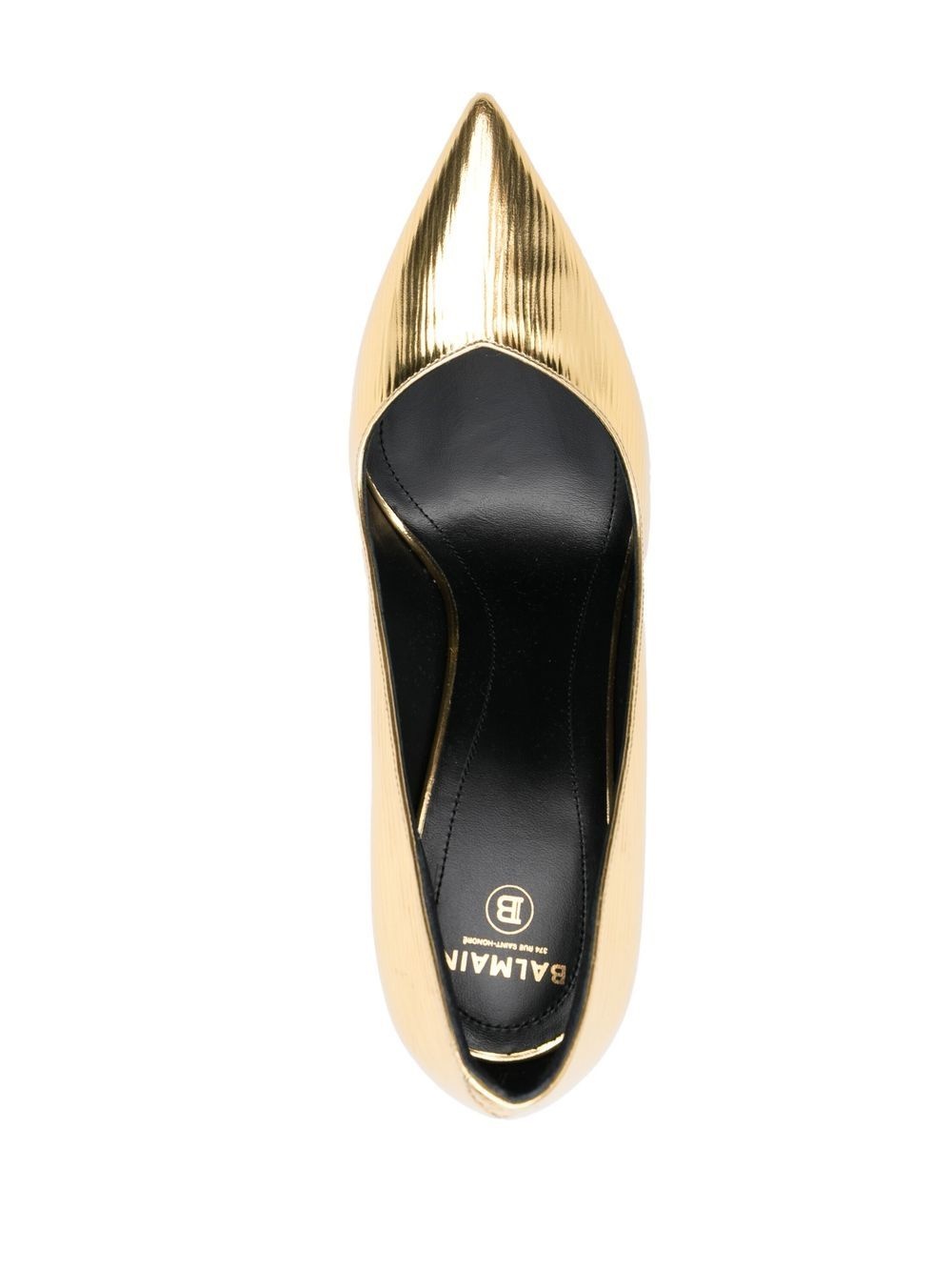 100mm metallic pointed-toe pumps - 4