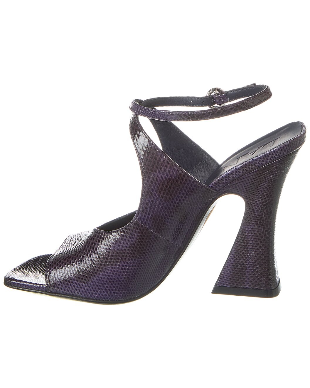 LANVIN Smile Embossed Leather Sandal - 2
